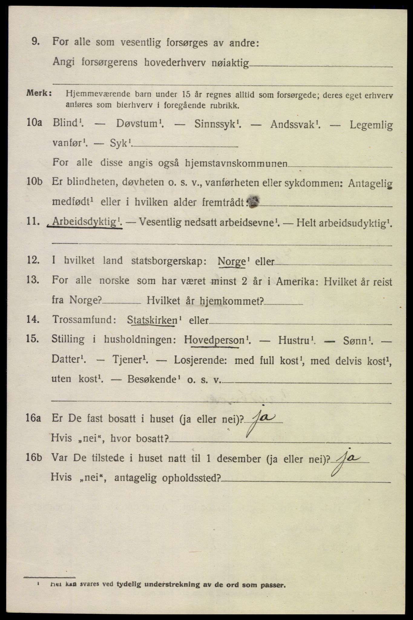 SAK, 1920 census for Sør-Audnedal, 1920, p. 1588