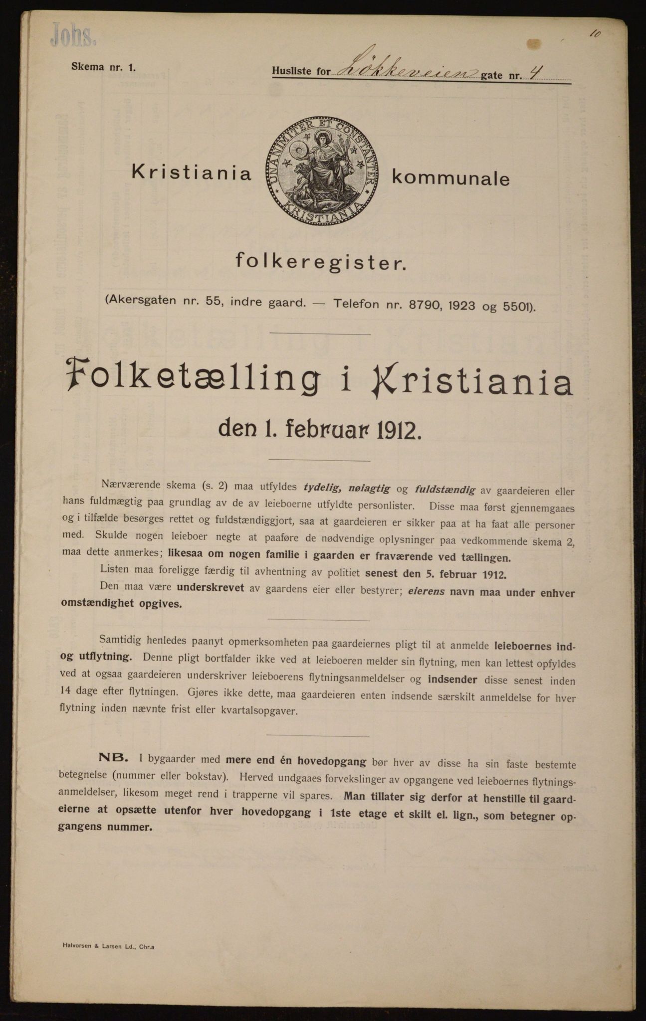 OBA, Municipal Census 1912 for Kristiania, 1912, p. 59019