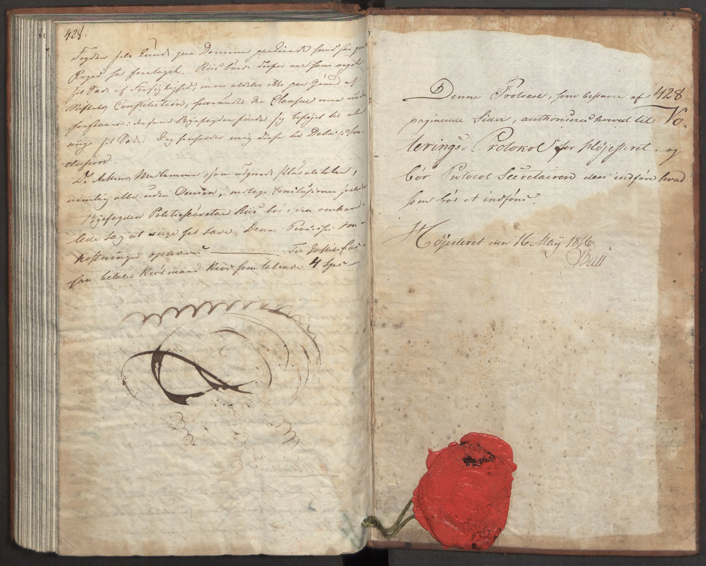 Høyesterett, AV/RA-S-1002/E/Eb/Eba/L0002/0001: Voteringsprotokoller / Voteringsprotokoll, 1816, p. 428