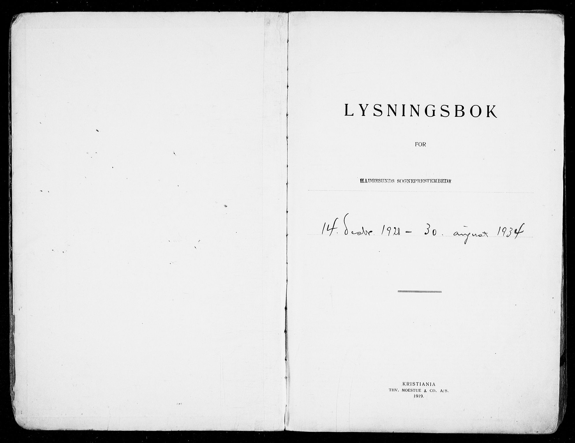 Haugesund sokneprestkontor, AV/SAST-A -101863/I/Ie/L0007: Banns register no. VIII 7, 1928-1934