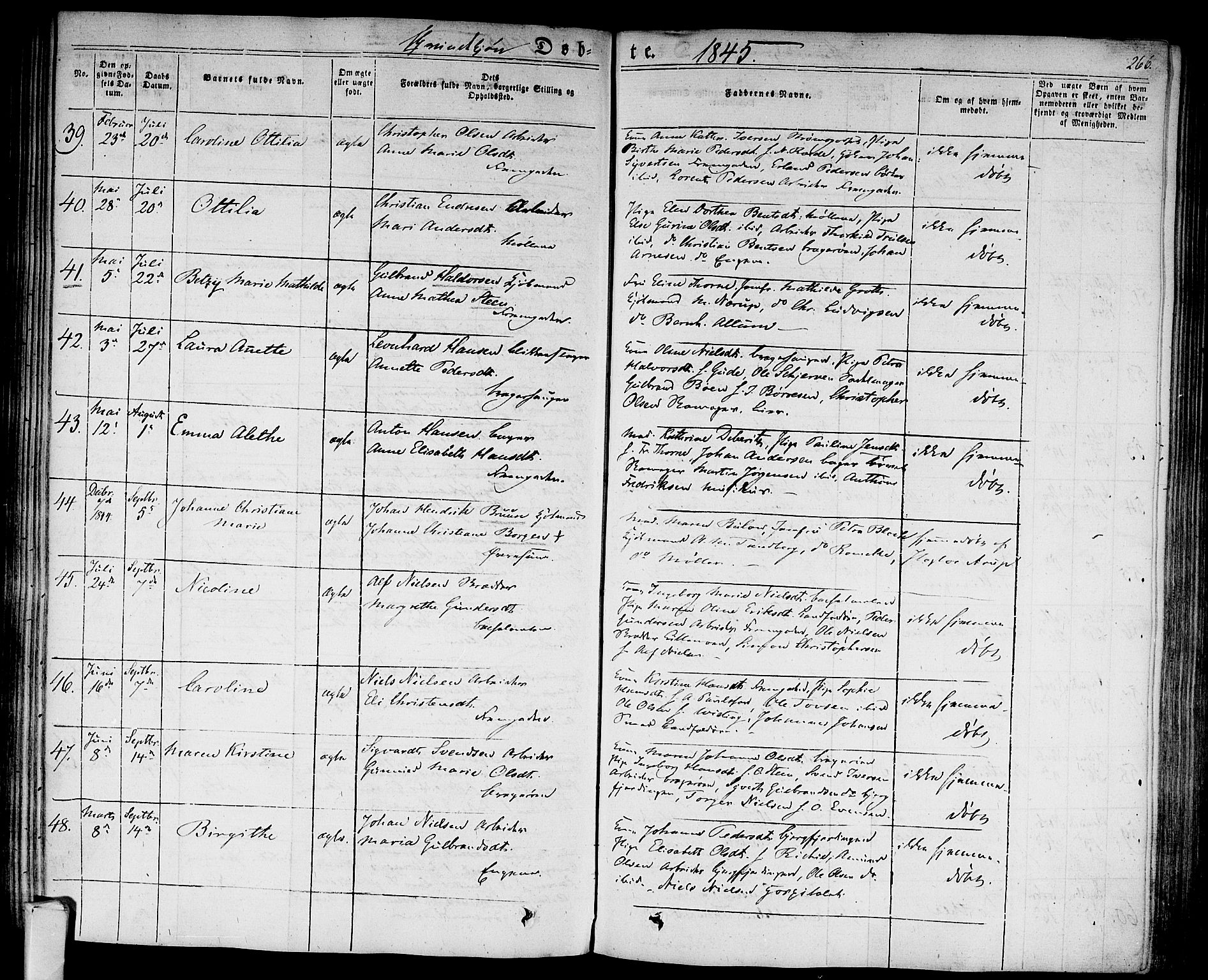 Bragernes kirkebøker, SAKO/A-6/F/Fb/L0001: Parish register (official) no. II 1, 1830-1847, p. 266