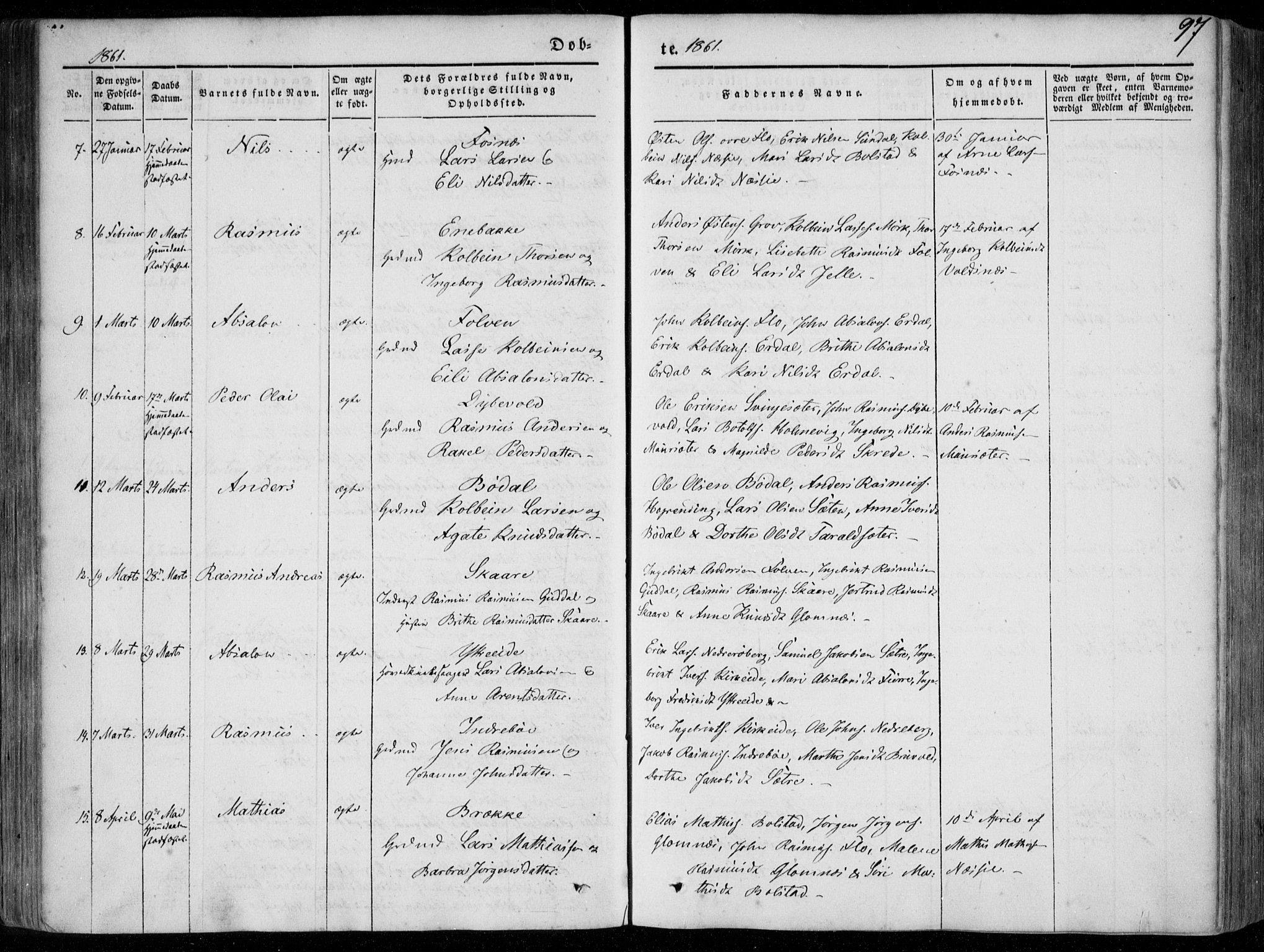 Stryn Sokneprestembete, AV/SAB-A-82501: Parish register (official) no. A 2, 1844-1861, p. 97