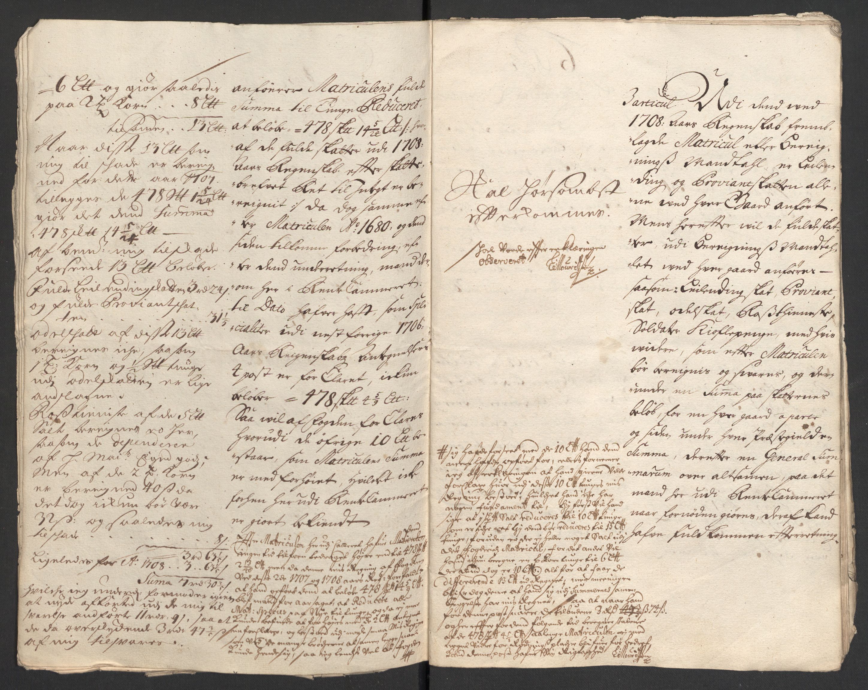 Rentekammeret inntil 1814, Reviderte regnskaper, Fogderegnskap, AV/RA-EA-4092/R24/L1584: Fogderegnskap Numedal og Sandsvær, 1707-1708, p. 431