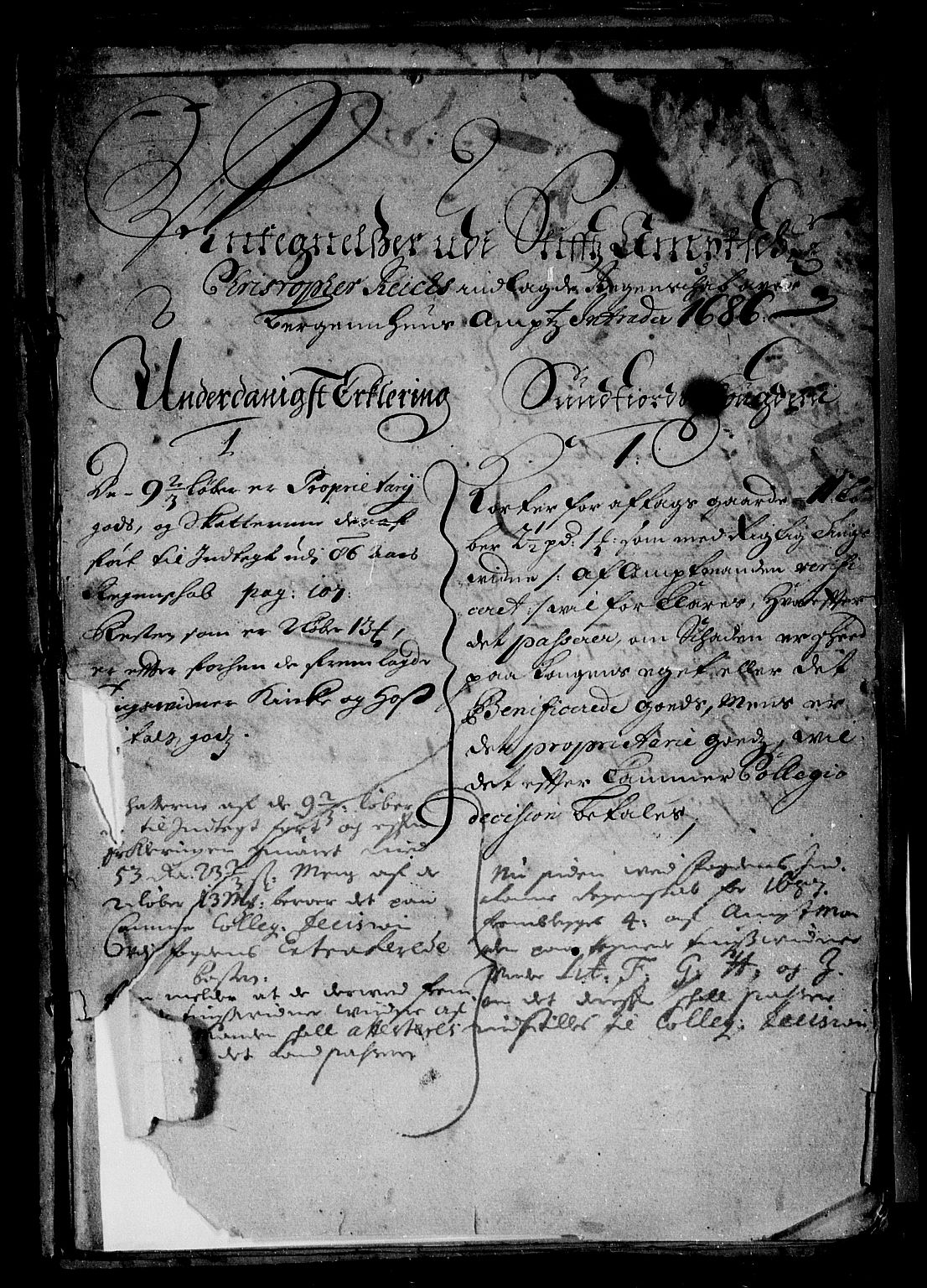 Rentekammeret inntil 1814, Reviderte regnskaper, Stiftamtstueregnskaper, Bergen stiftamt, AV/RA-EA-6043/R/Rc/L0083: Bergen stiftamt, 1685-1687