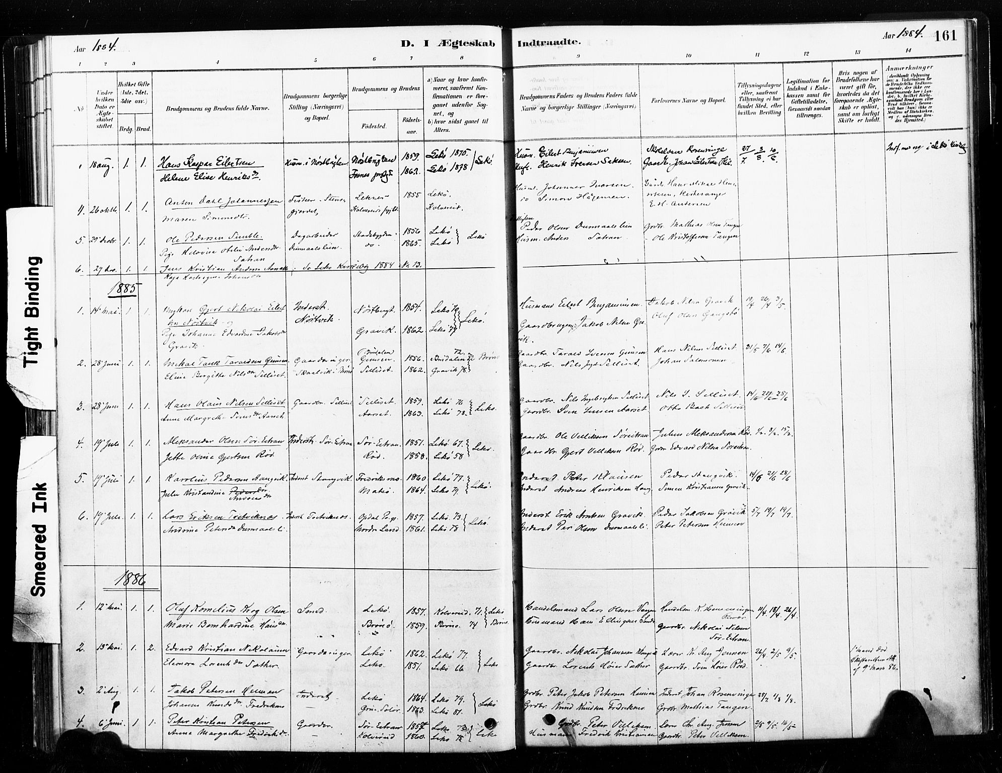 Ministerialprotokoller, klokkerbøker og fødselsregistre - Nord-Trøndelag, SAT/A-1458/789/L0705: Parish register (official) no. 789A01, 1878-1910, p. 161