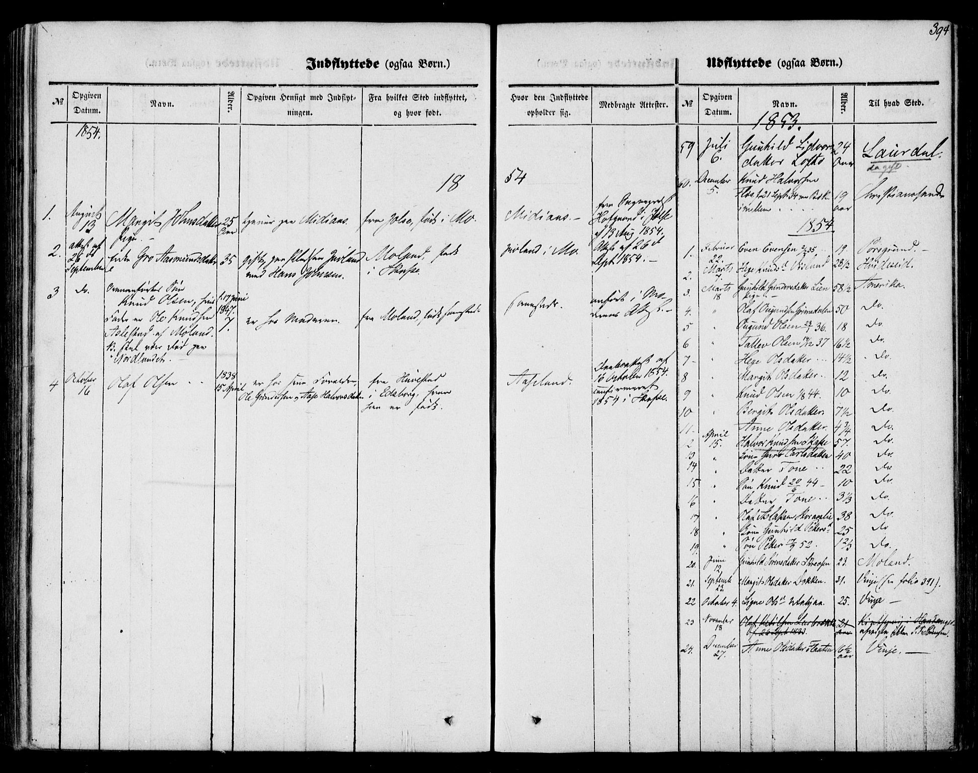 Mo kirkebøker, SAKO/A-286/F/Fa/L0005: Parish register (official) no. I 5, 1844-1864, p. 394