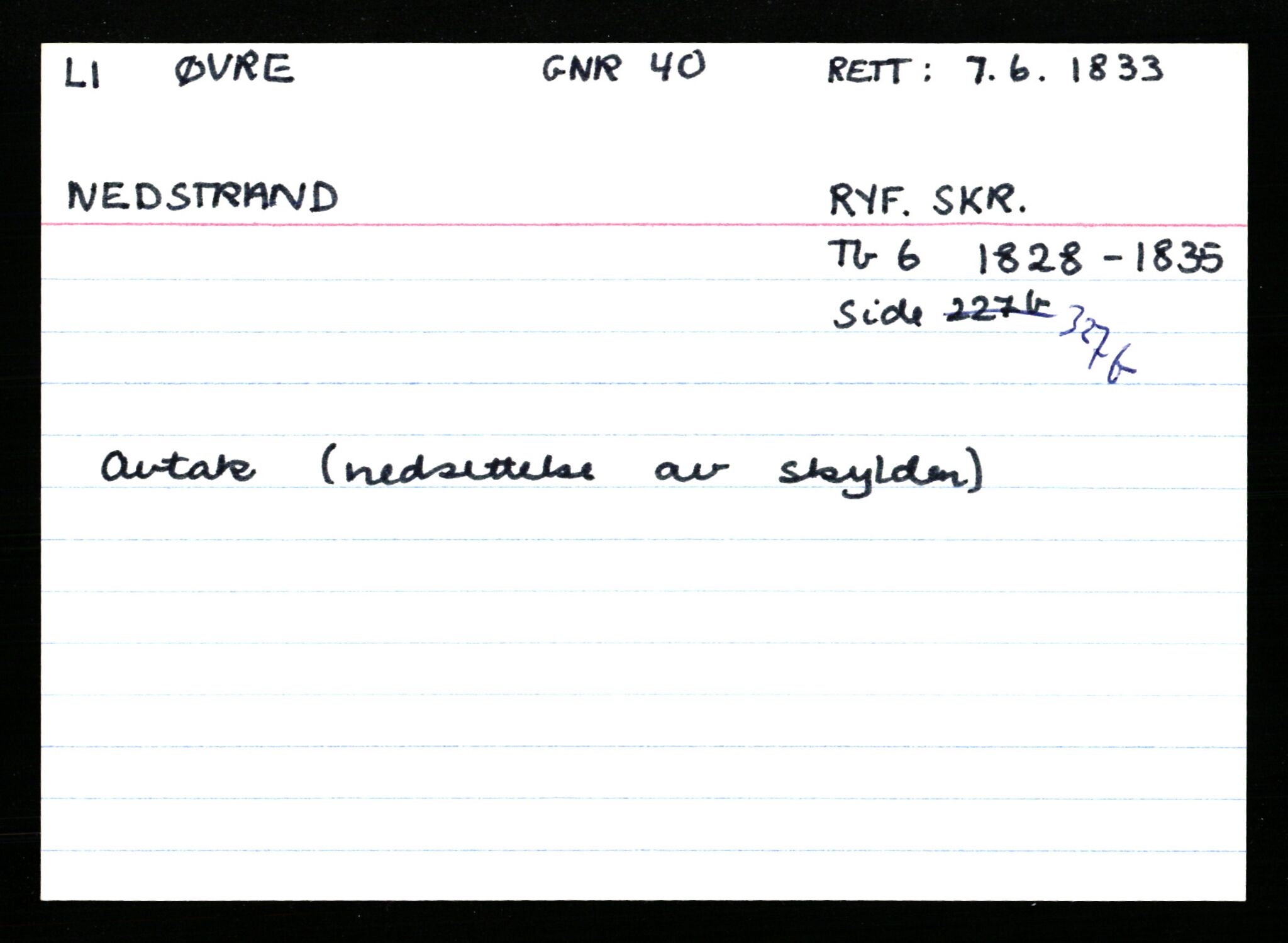 Statsarkivet i Stavanger, AV/SAST-A-101971/03/Y/Ym/L0035: Åstedskort sortert etter gårdsnavn: Leiranger - Lindanger, 1600-1950, p. 292