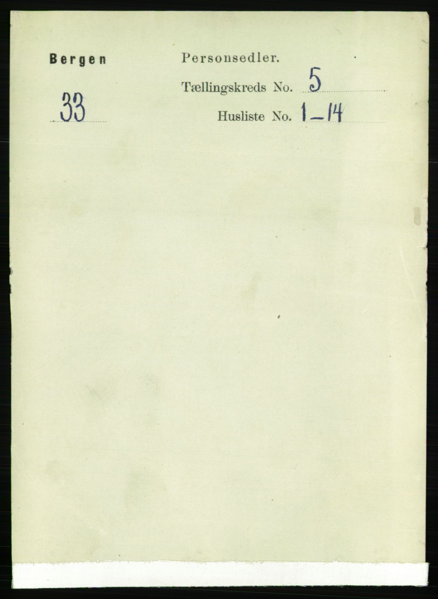 RA, 1891 Census for 1301 Bergen, 1891, p. 13693