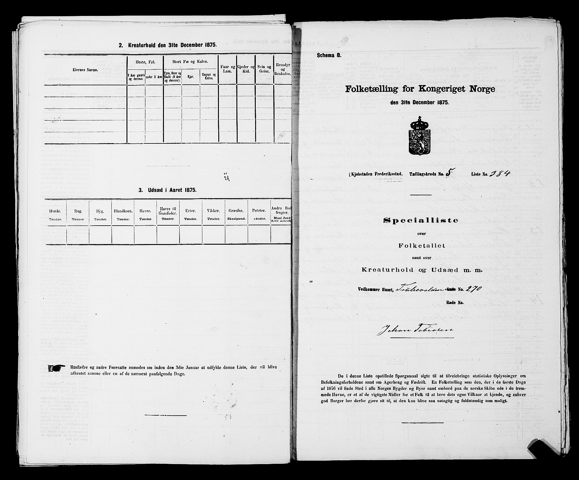 RA, 1875 census for 0103B Fredrikstad/Fredrikstad, 1875, p. 901