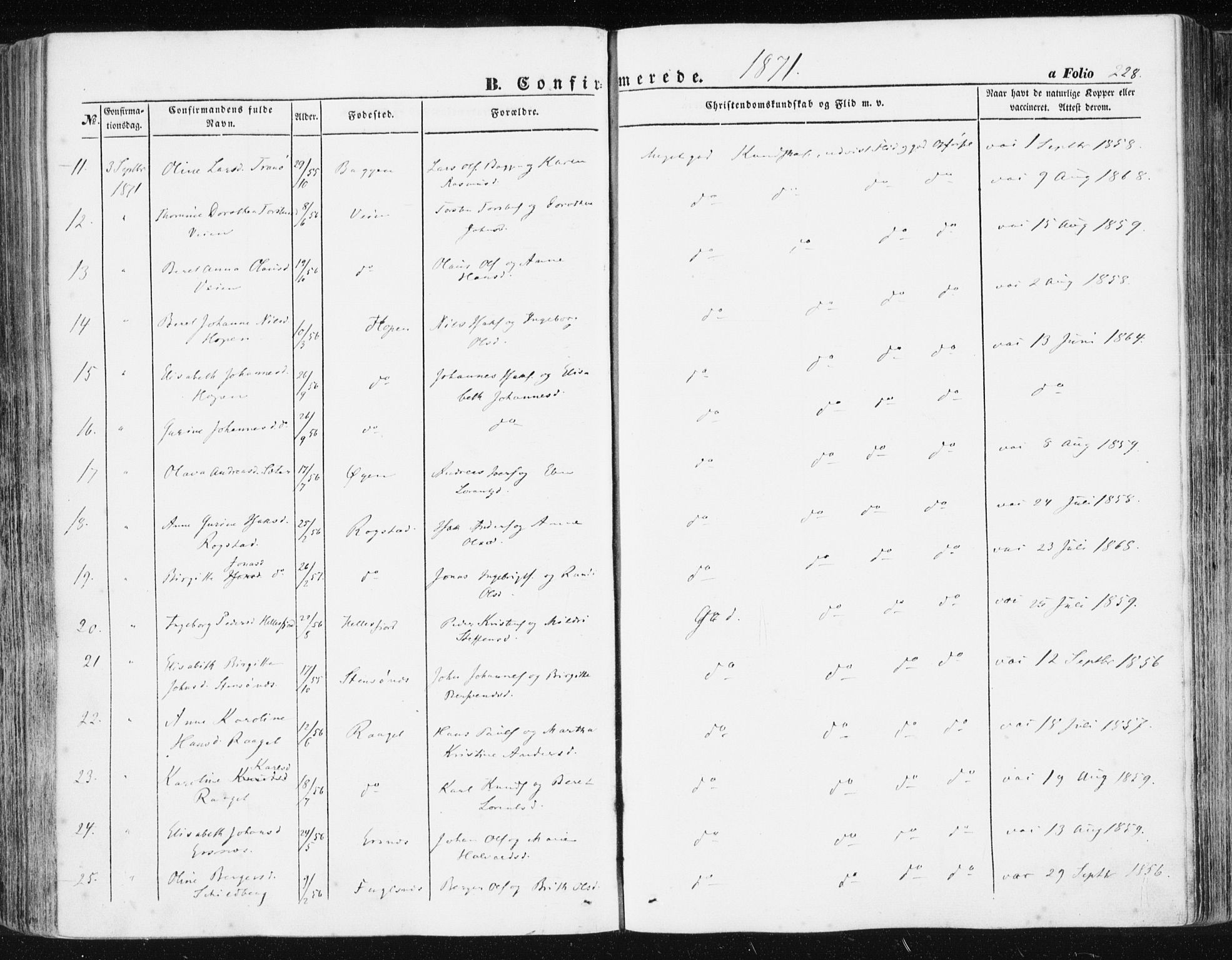 Ministerialprotokoller, klokkerbøker og fødselsregistre - Møre og Romsdal, AV/SAT-A-1454/581/L0937: Parish register (official) no. 581A05, 1853-1872, p. 228