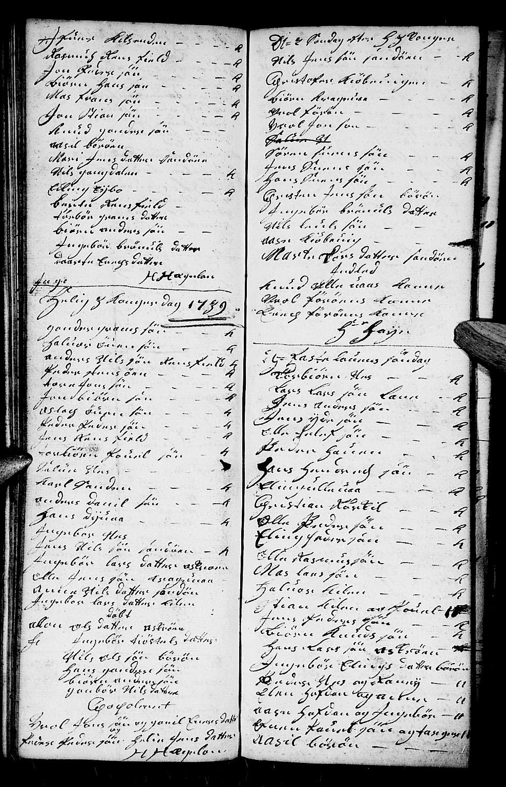 Dypvåg sokneprestkontor, AV/SAK-1111-0007/F/Fb/Fba/L0005: Parish register (copy) no. B 5, 1732-1746, p. 93