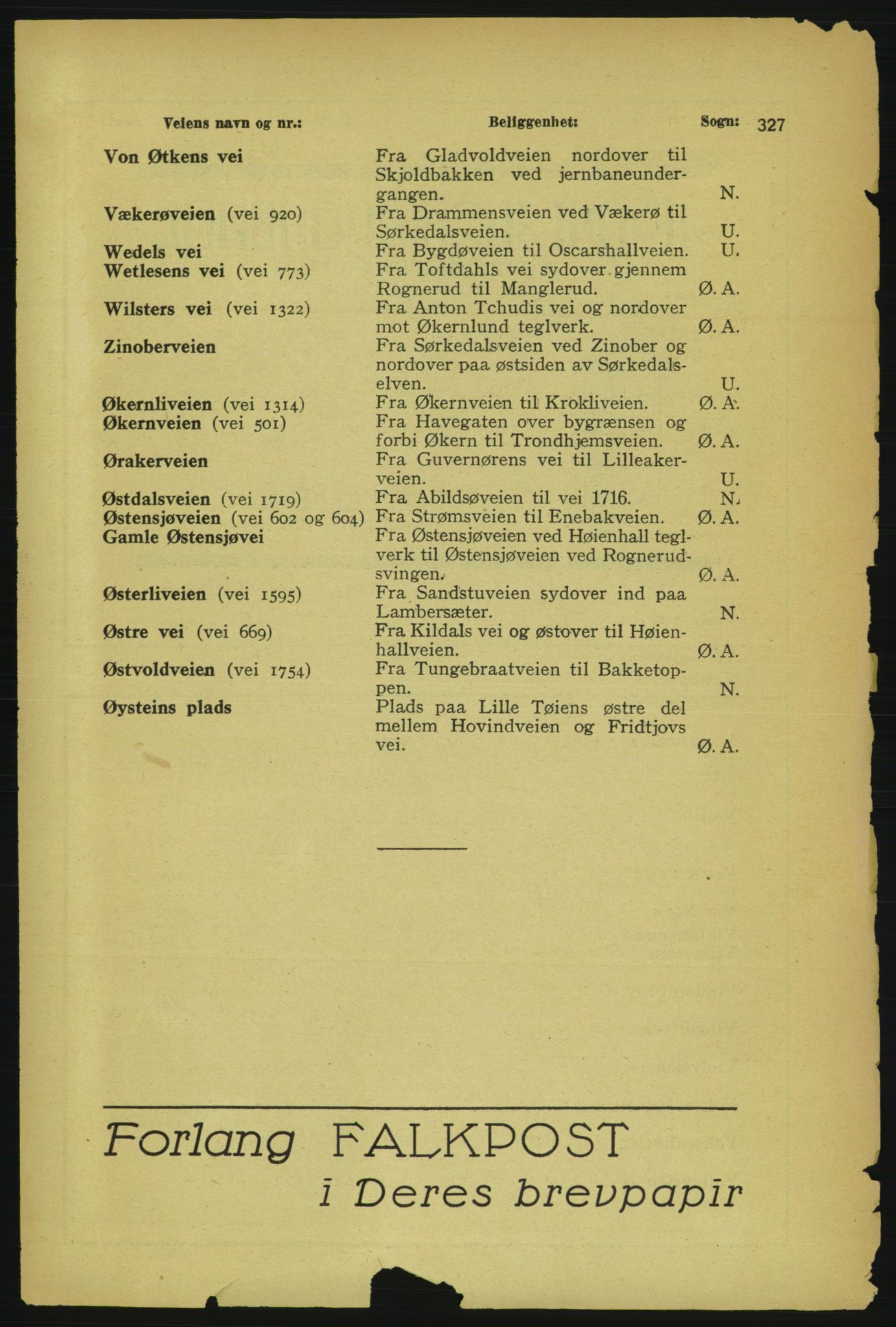 Aker adressebok/adressekalender, PUBL/001/A/004: Aker adressebok, 1929, p. 327
