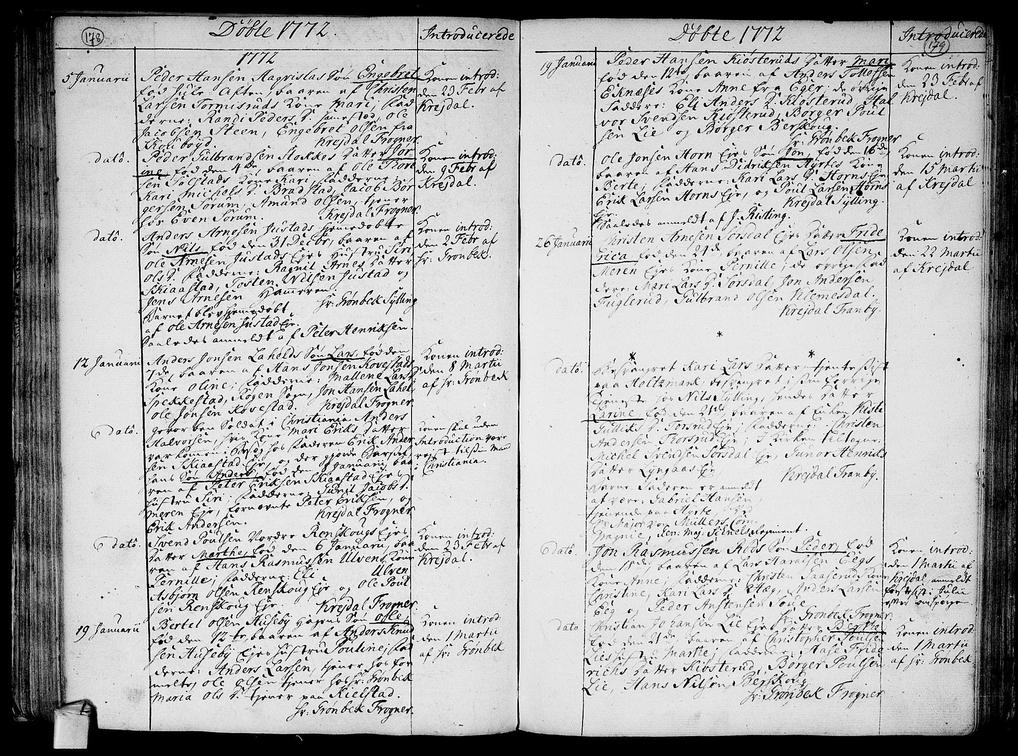 Lier kirkebøker, AV/SAKO-A-230/F/Fa/L0005: Parish register (official) no. I 5, 1764-1777, p. 178-179