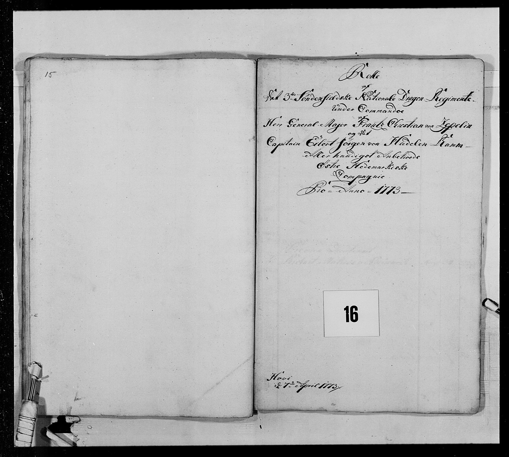 Generalitets- og kommissariatskollegiet, Det kongelige norske kommissariatskollegium, AV/RA-EA-5420/E/Eh/L0013: 3. Sønnafjelske dragonregiment, 1771-1773, p. 381