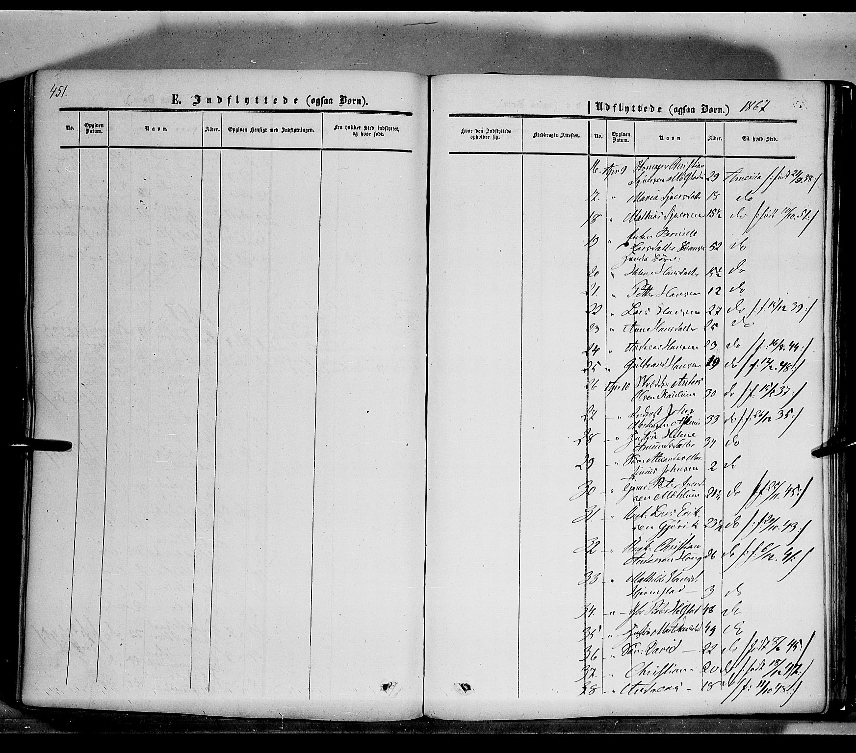 Nes prestekontor, Hedmark, SAH/PREST-020/K/Ka/L0004: Parish register (official) no. 4, 1852-1886, p. 451