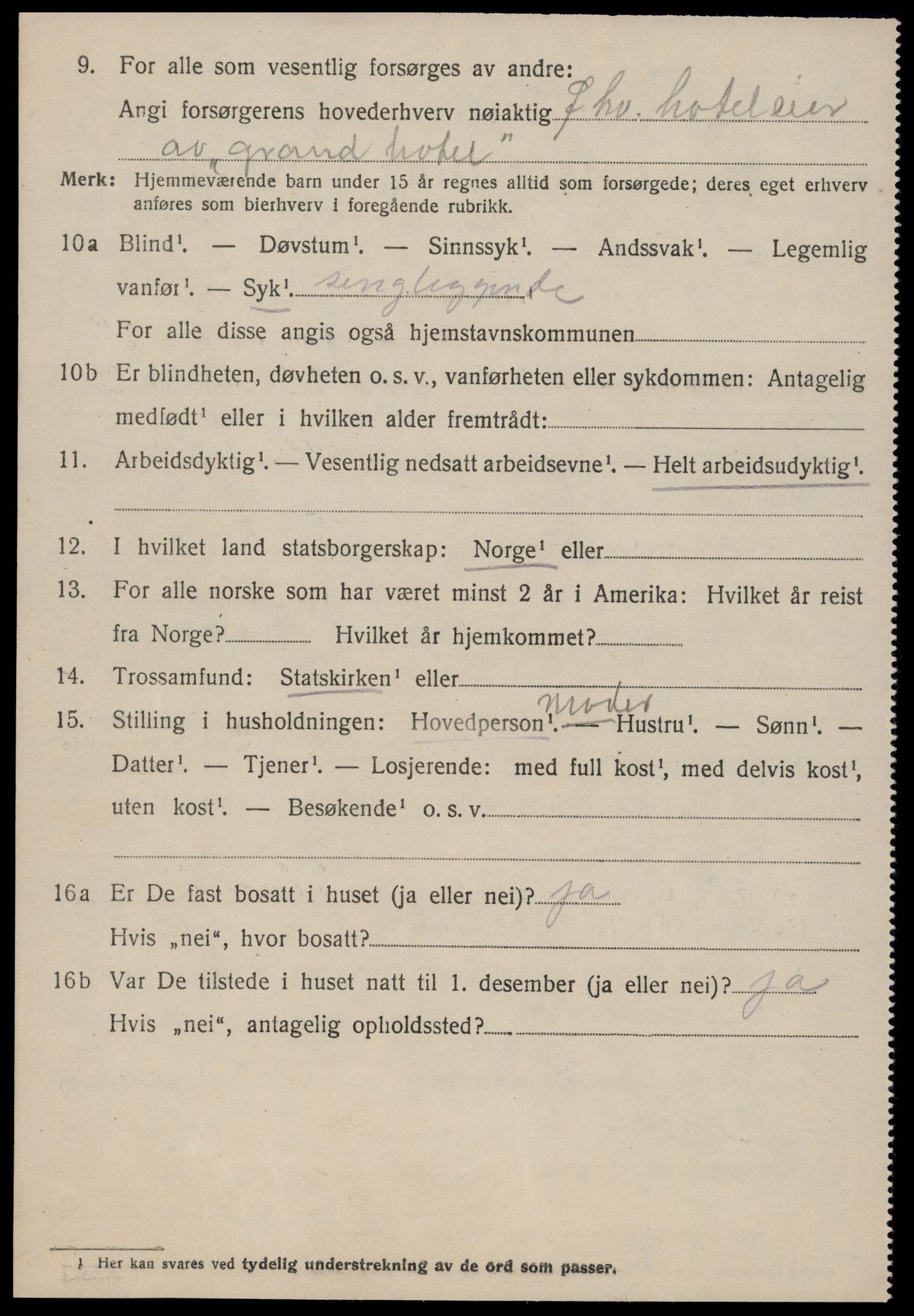 SAT, 1920 census for Sunnylven, 1920, p. 907