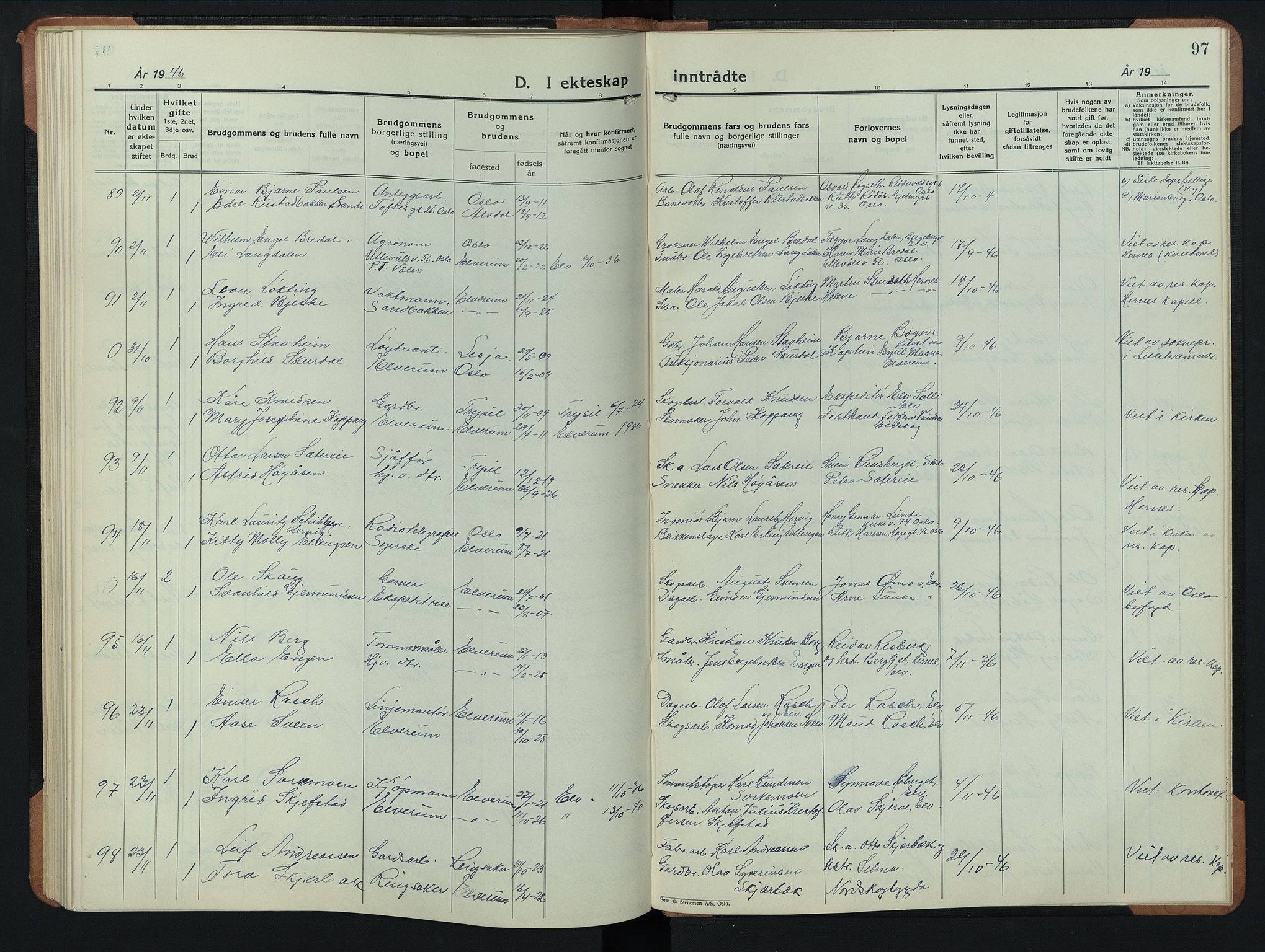 Elverum prestekontor, AV/SAH-PREST-044/H/Ha/Hab/L0033: Parish register (copy) no. 33, 1934-1947, p. 97