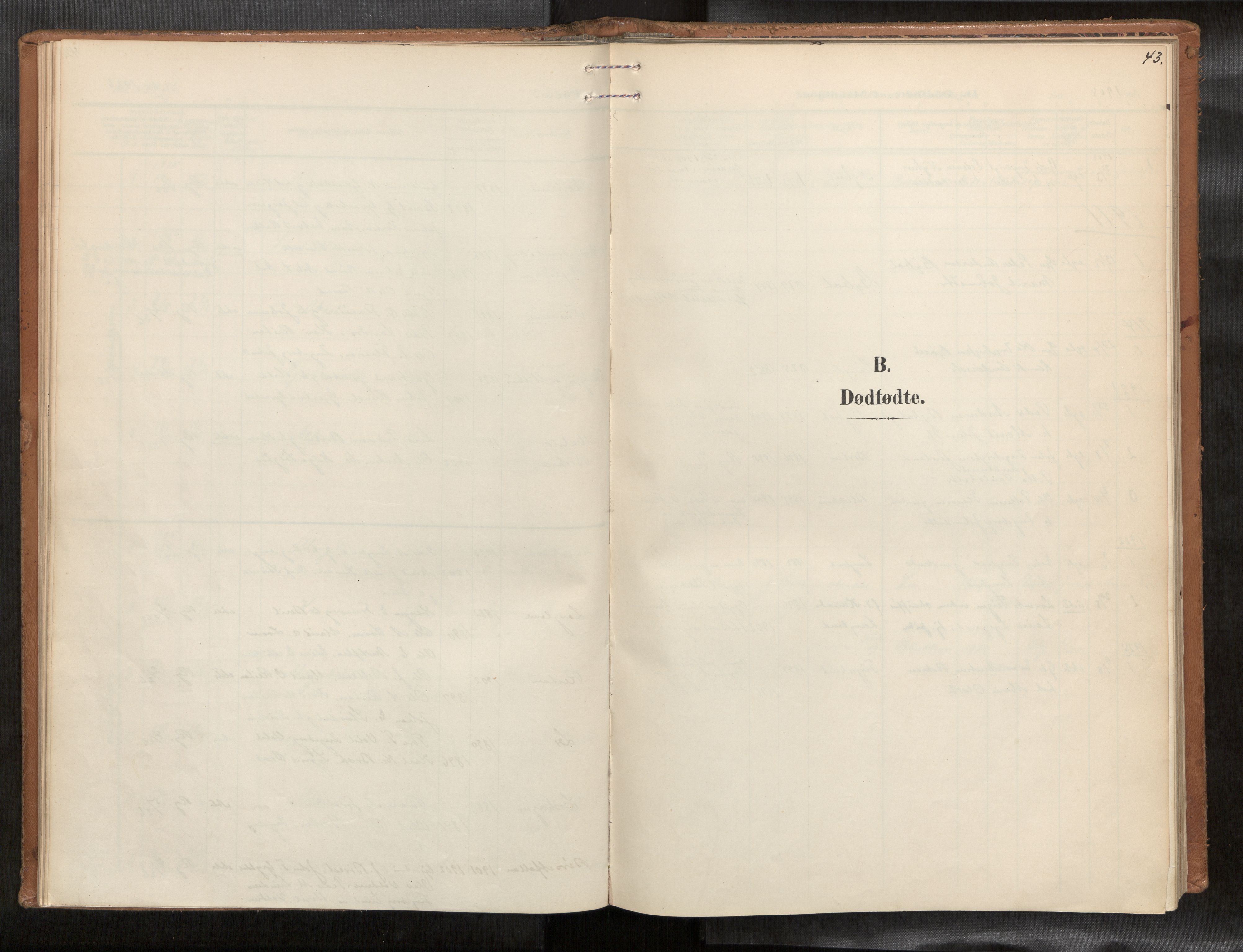 Ministerialprotokoller, klokkerbøker og fødselsregistre - Sør-Trøndelag, AV/SAT-A-1456/693/L1119b: Parish register (official) no. 693A02, 1906-1936, p. 43