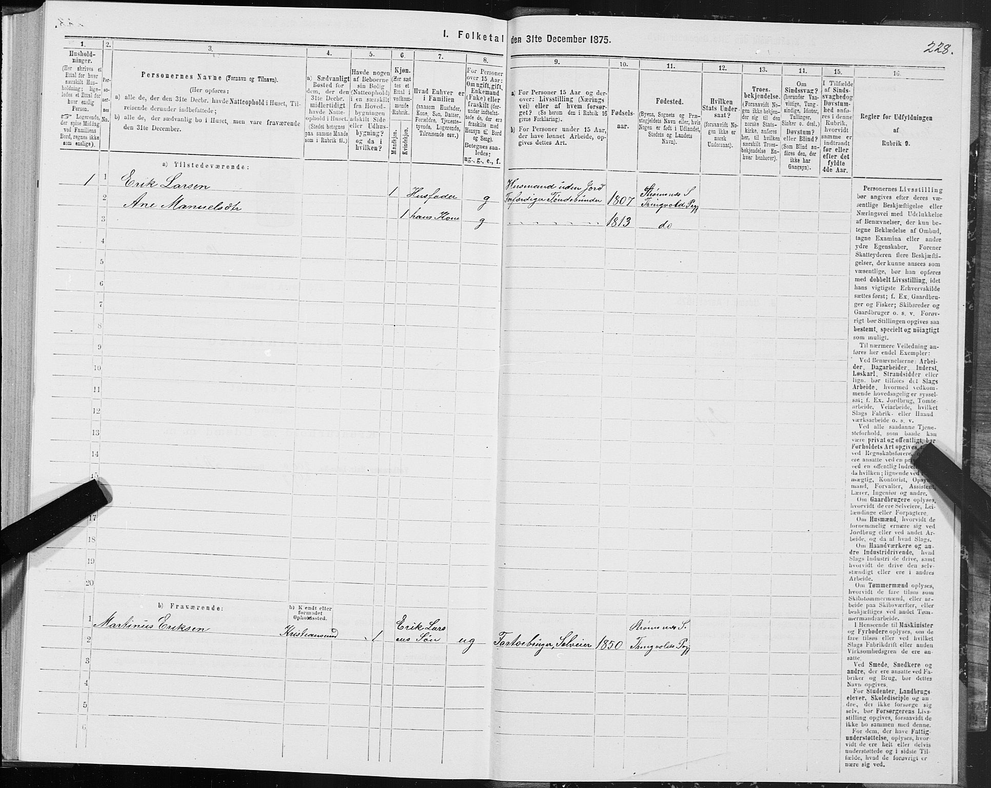 SAT, 1875 census for 1560P Tingvoll, 1875, p. 4228