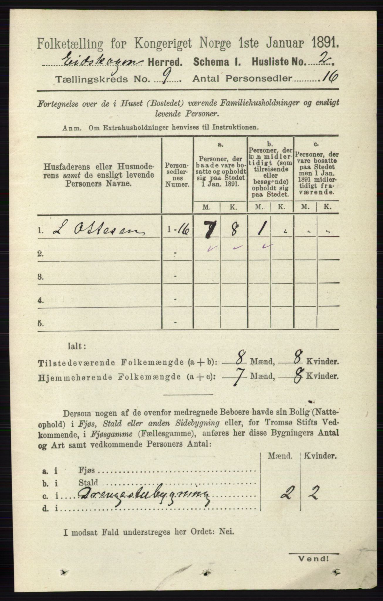 RA, 1891 census for 0420 Eidskog, 1891, p. 5278