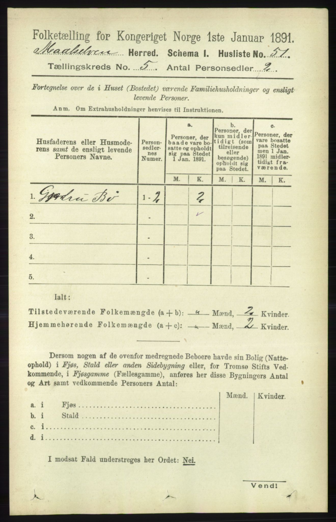 RA, 1891 census for 1924 Målselv, 1891, p. 1600