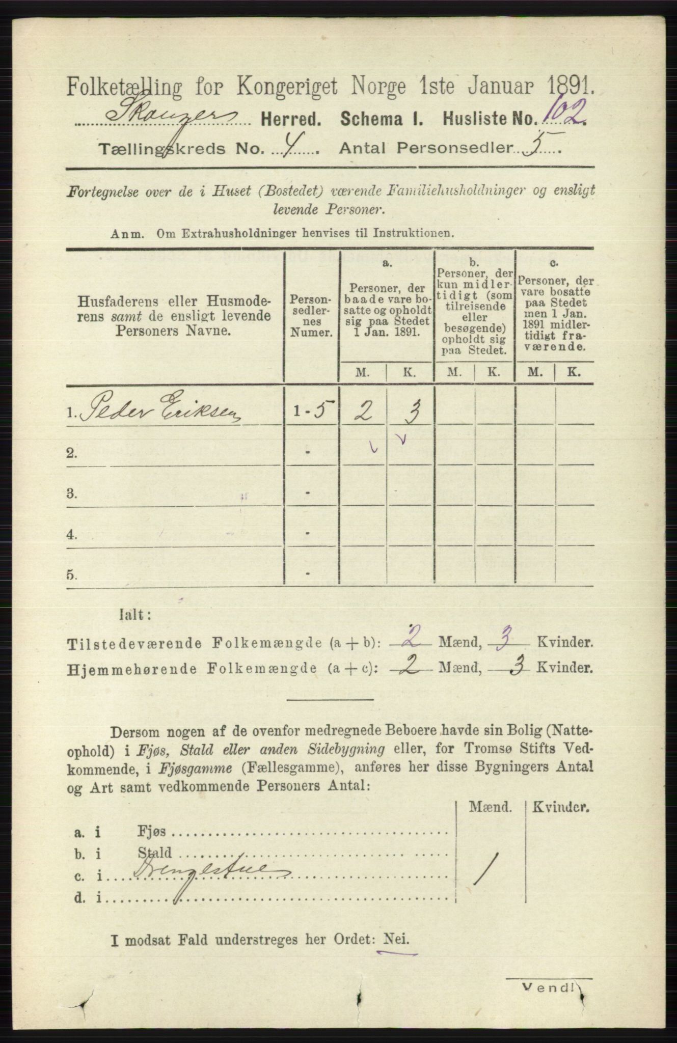 RA, 1891 census for 0712 Skoger, 1891, p. 2253