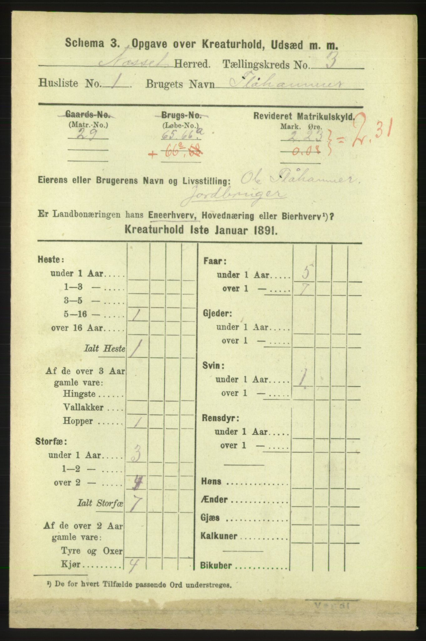 RA, 1891 census for 1543 Nesset, 1891, p. 2365