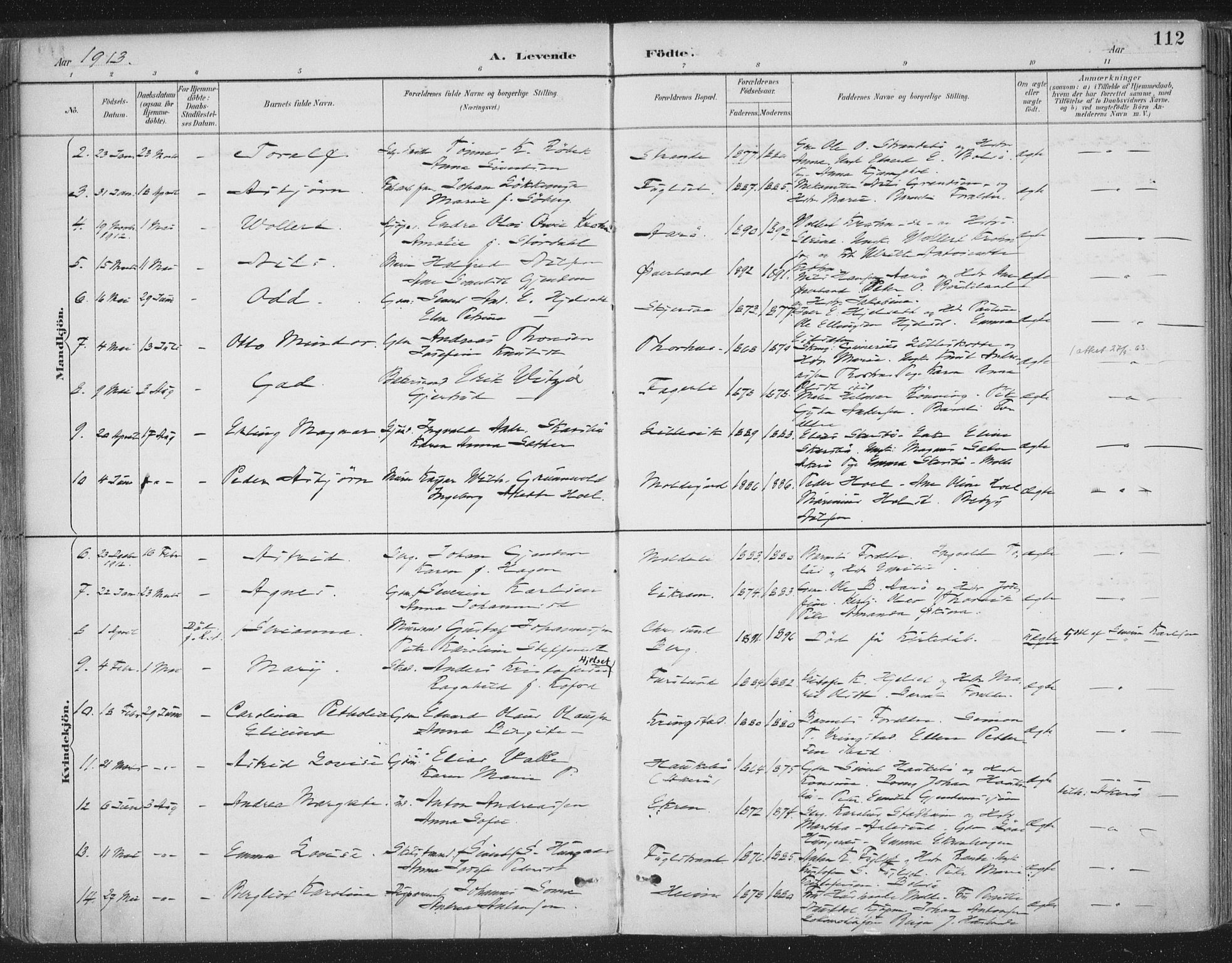 Ministerialprotokoller, klokkerbøker og fødselsregistre - Møre og Romsdal, AV/SAT-A-1454/555/L0658: Parish register (official) no. 555A09, 1887-1917, p. 112