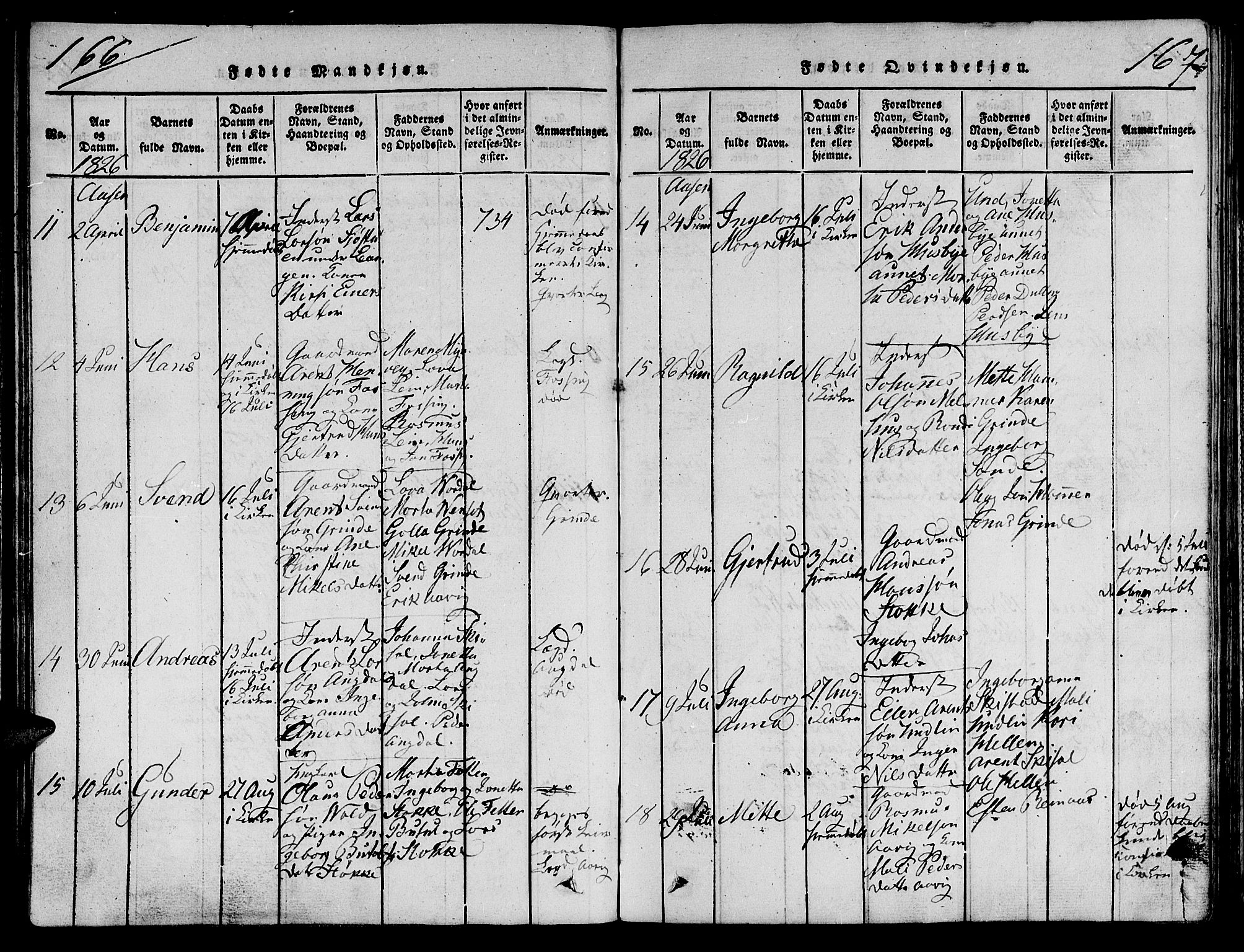 Ministerialprotokoller, klokkerbøker og fødselsregistre - Nord-Trøndelag, SAT/A-1458/713/L0112: Parish register (official) no. 713A04 /2, 1817-1827, p. 166-167