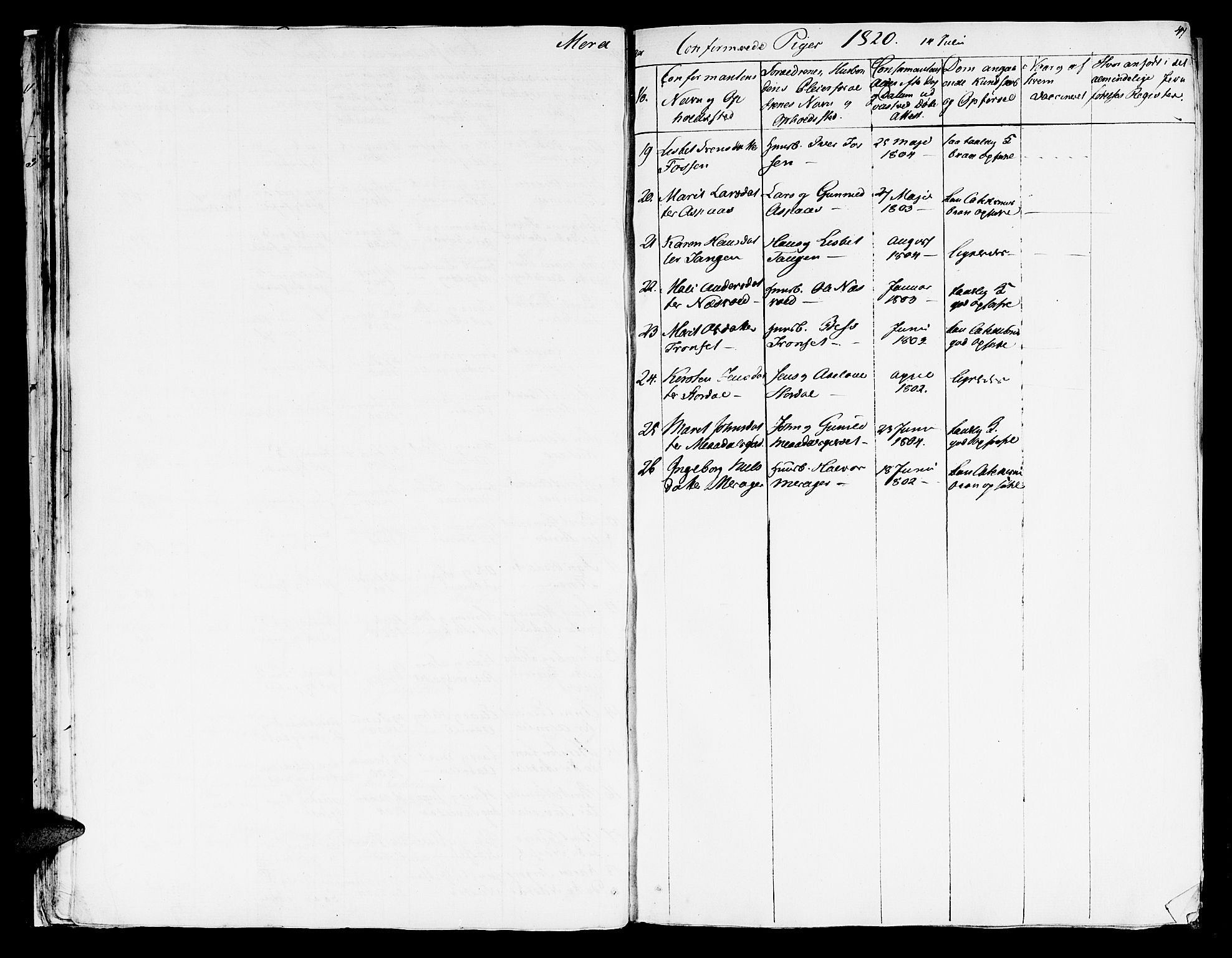 Ministerialprotokoller, klokkerbøker og fødselsregistre - Nord-Trøndelag, AV/SAT-A-1458/709/L0065: Parish register (official) no. 709A09 /5, 1820-1821, p. 47