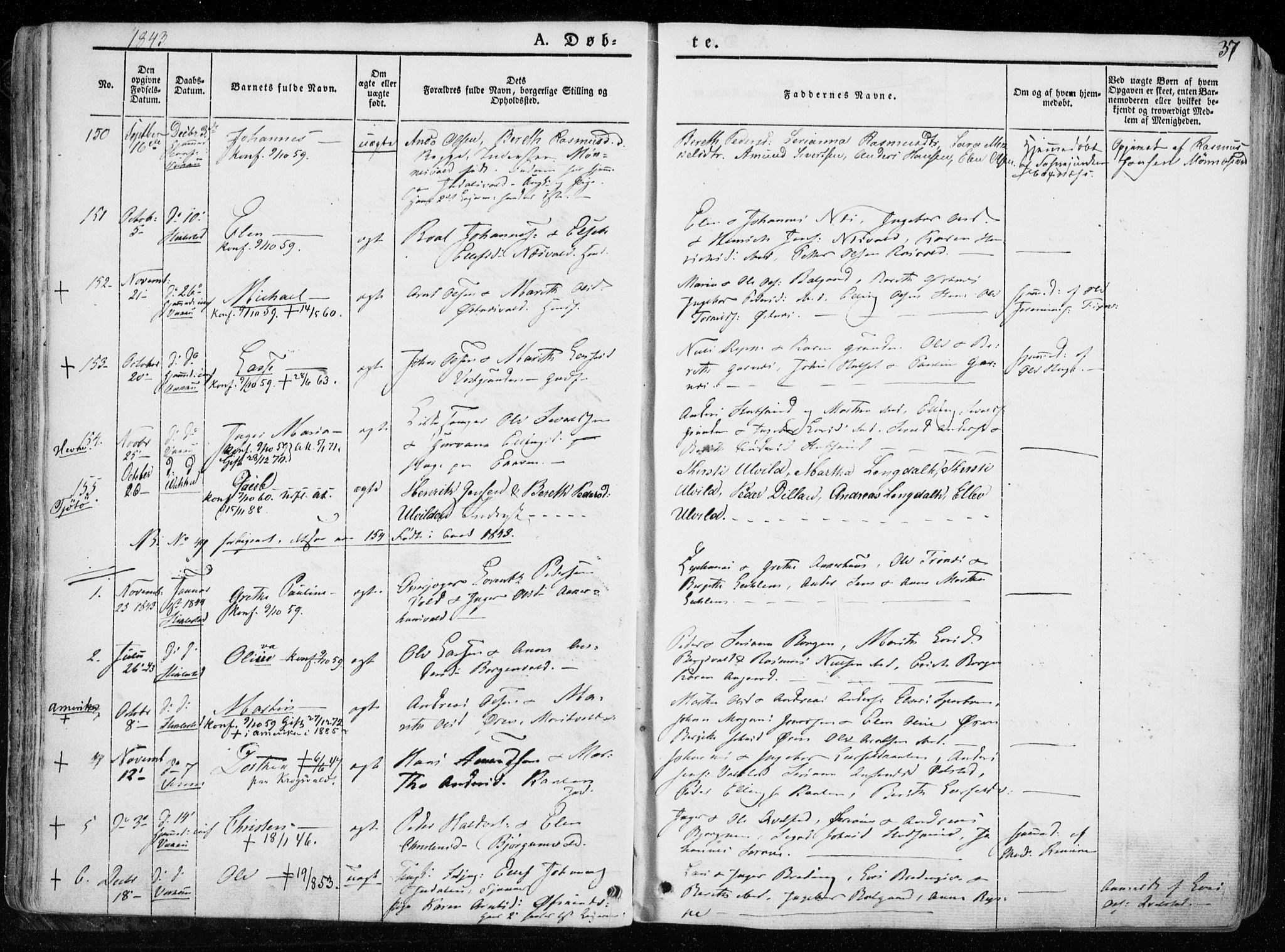 Ministerialprotokoller, klokkerbøker og fødselsregistre - Nord-Trøndelag, SAT/A-1458/723/L0239: Parish register (official) no. 723A08, 1841-1851, p. 37