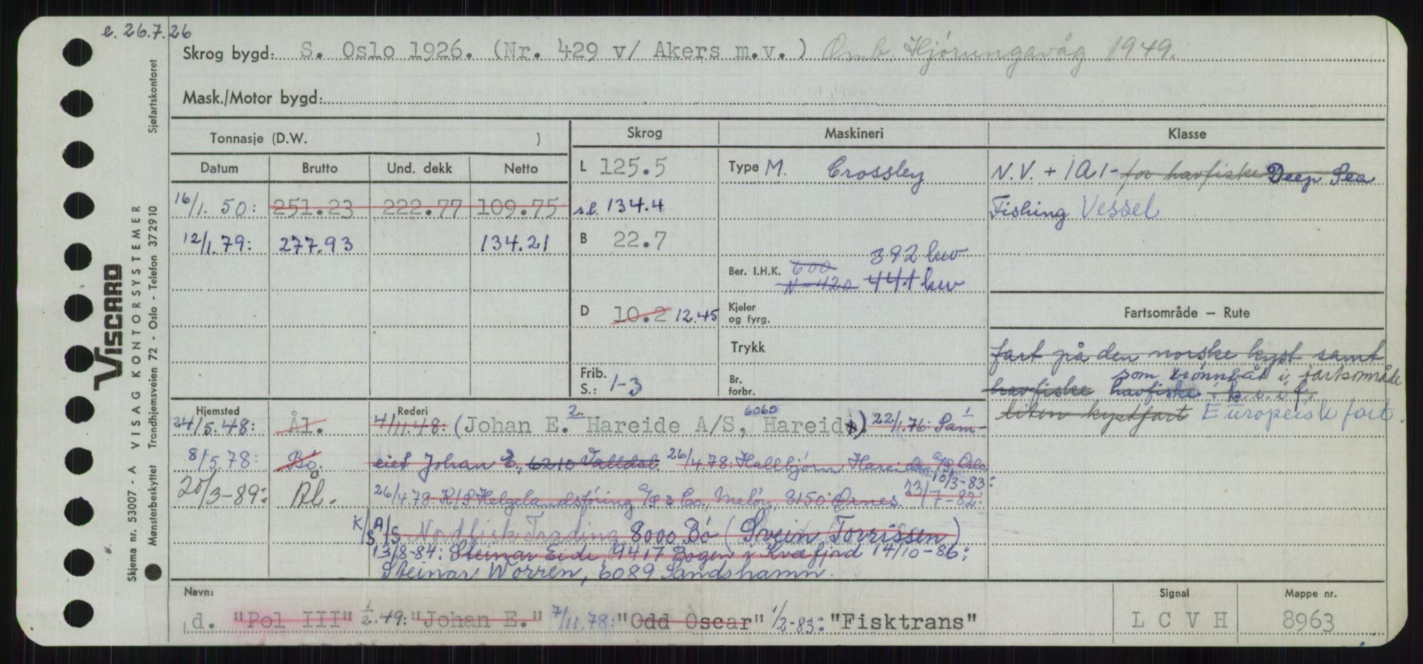 Sjøfartsdirektoratet med forløpere, Skipsmålingen, RA/S-1627/H/Ha/L0002/0001: Fartøy, Eik-Hill / Fartøy, Eik-F, p. 455