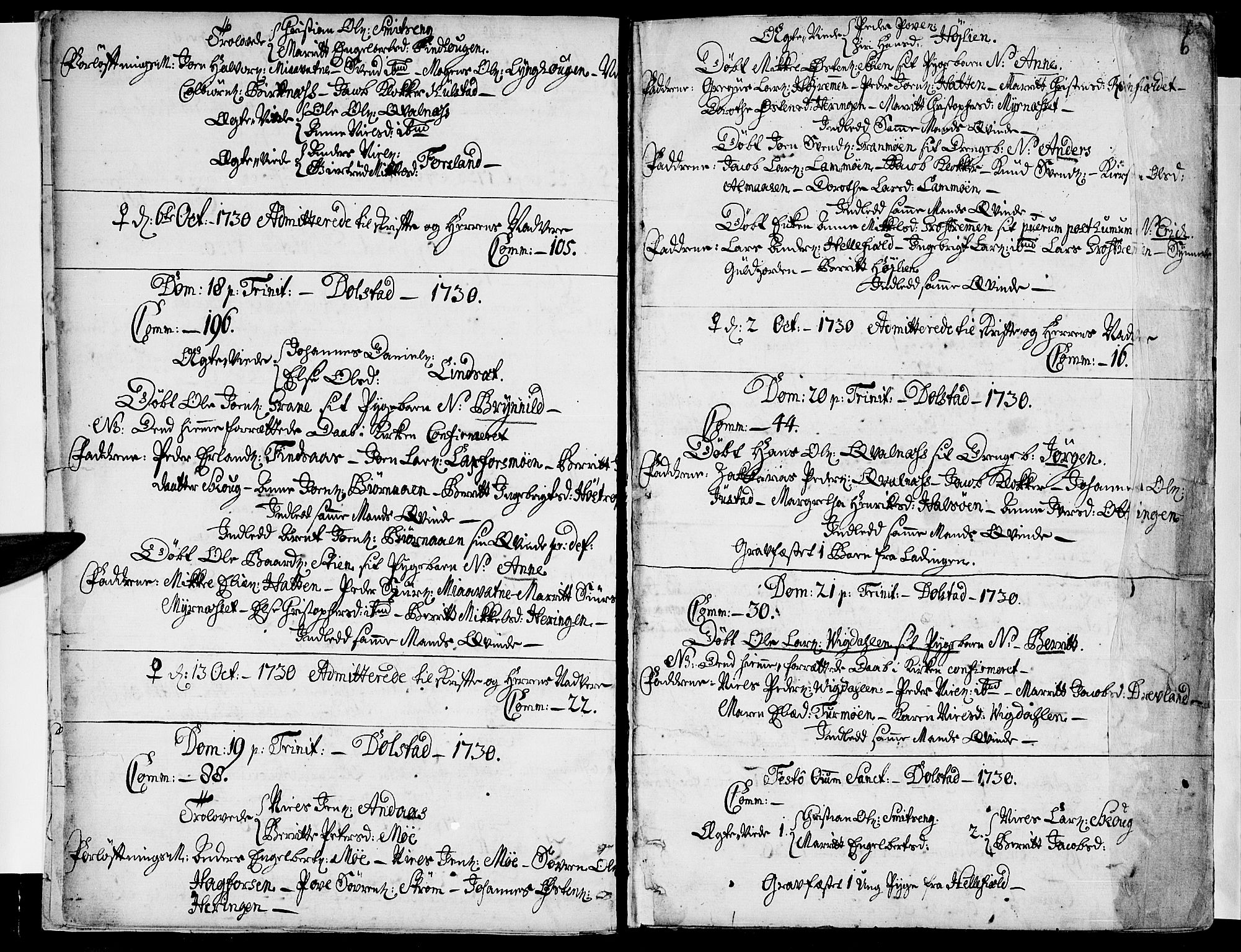 Ministerialprotokoller, klokkerbøker og fødselsregistre - Nordland, AV/SAT-A-1459/820/L0284: Parish register (official) no. 820A05, 1730-1752, p. 6
