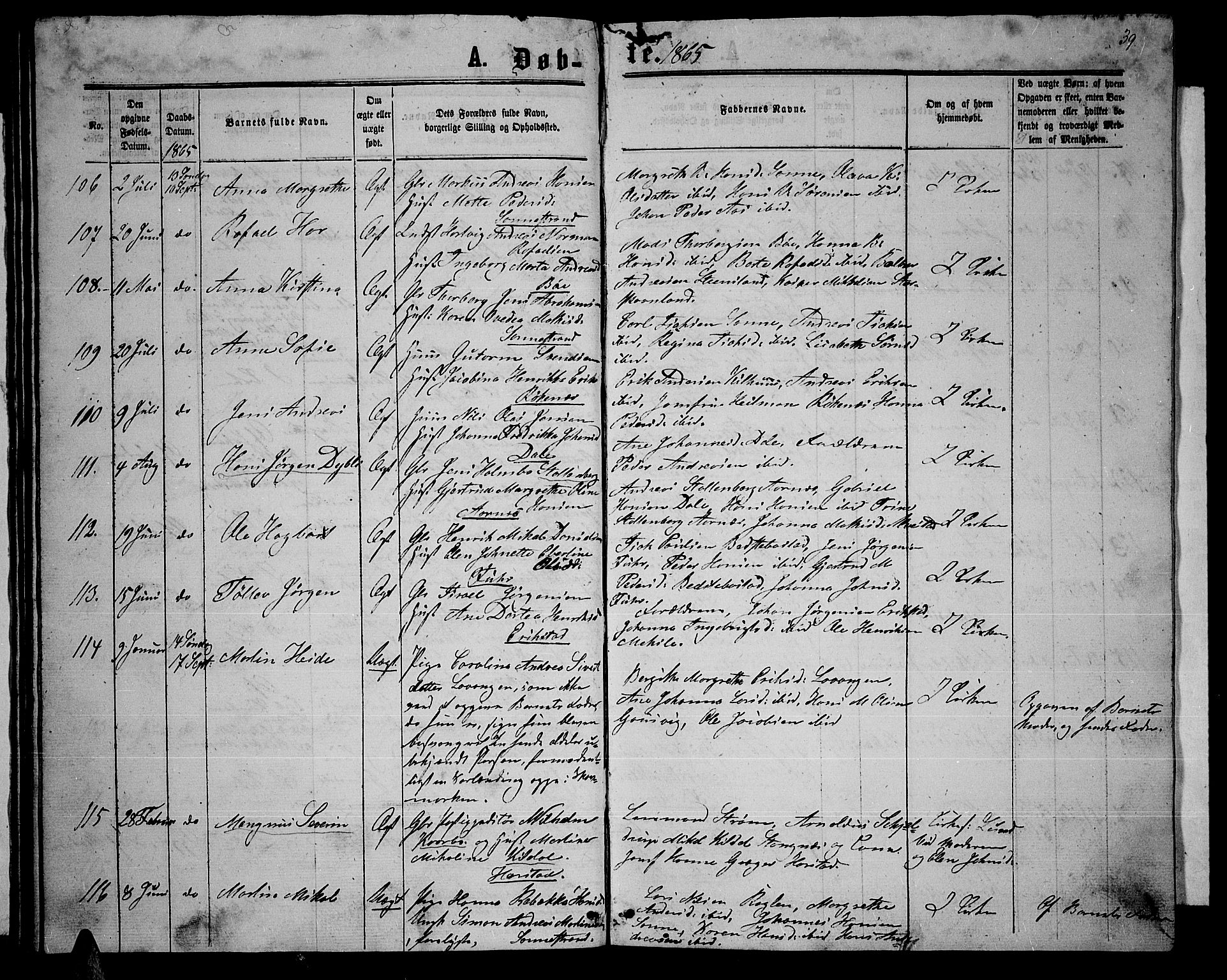 Trondenes sokneprestkontor, AV/SATØ-S-1319/H/Hb/L0008klokker: Parish register (copy) no. 8, 1863-1869, p. 39