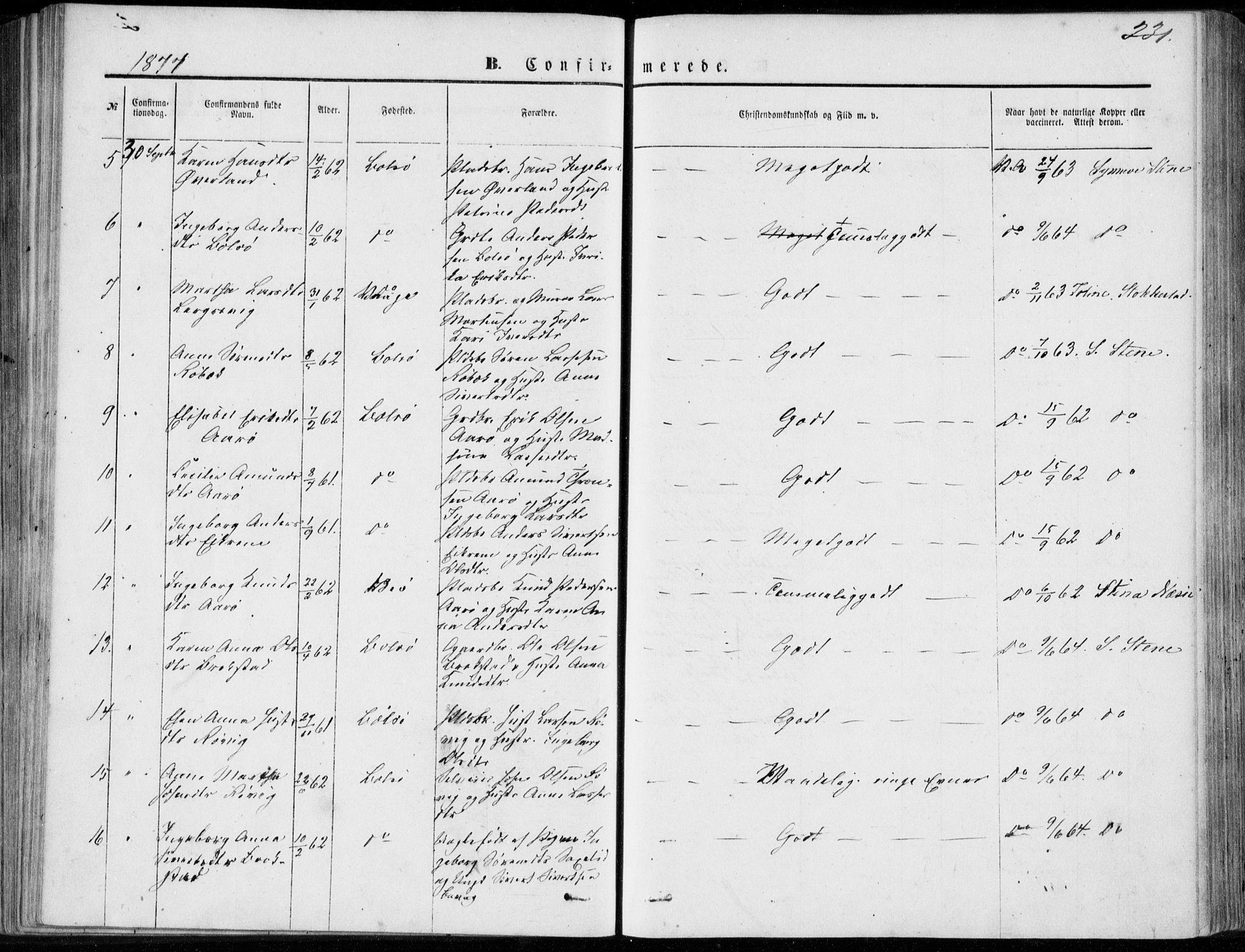 Ministerialprotokoller, klokkerbøker og fødselsregistre - Møre og Romsdal, AV/SAT-A-1454/555/L0655: Parish register (official) no. 555A05, 1869-1886, p. 231