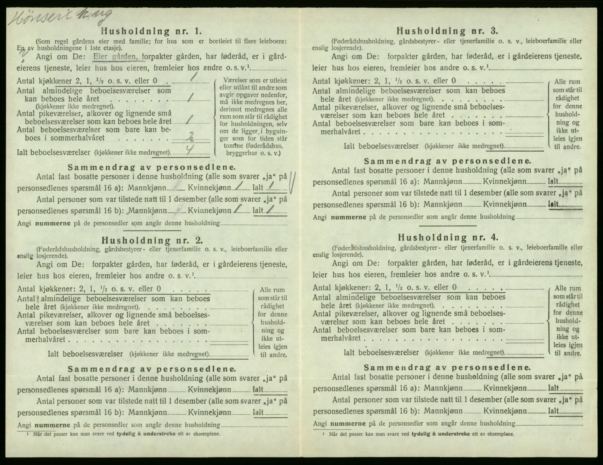 SAB, 1920 census for Fjelberg, 1920, p. 150