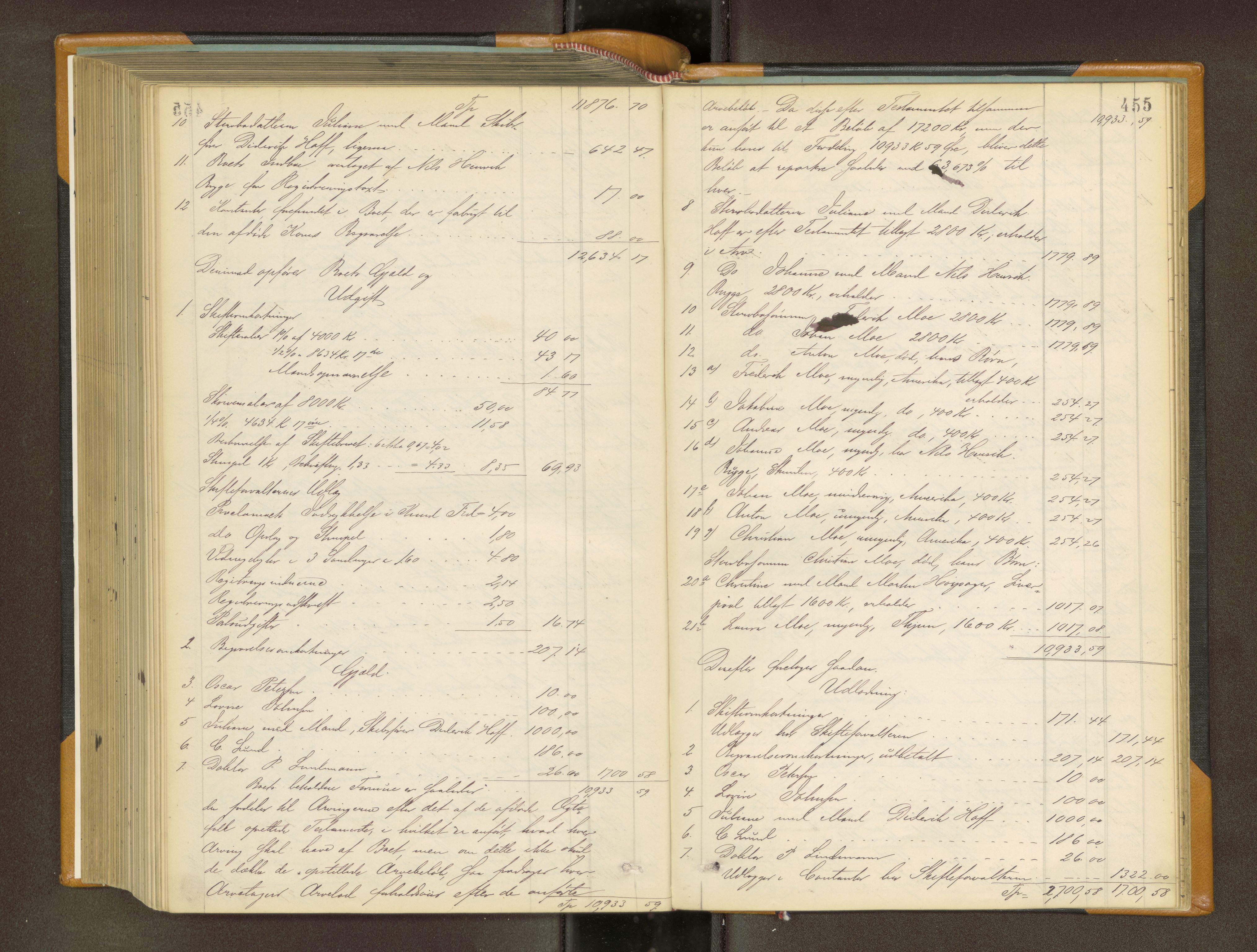 Trondheim byfogd, AV/SAT-A-0003/1/3/3A/L0034: Skifteutlodningsprotokoll - 2/8-26/12. (m/ register) U, 1884-1888, p. 455