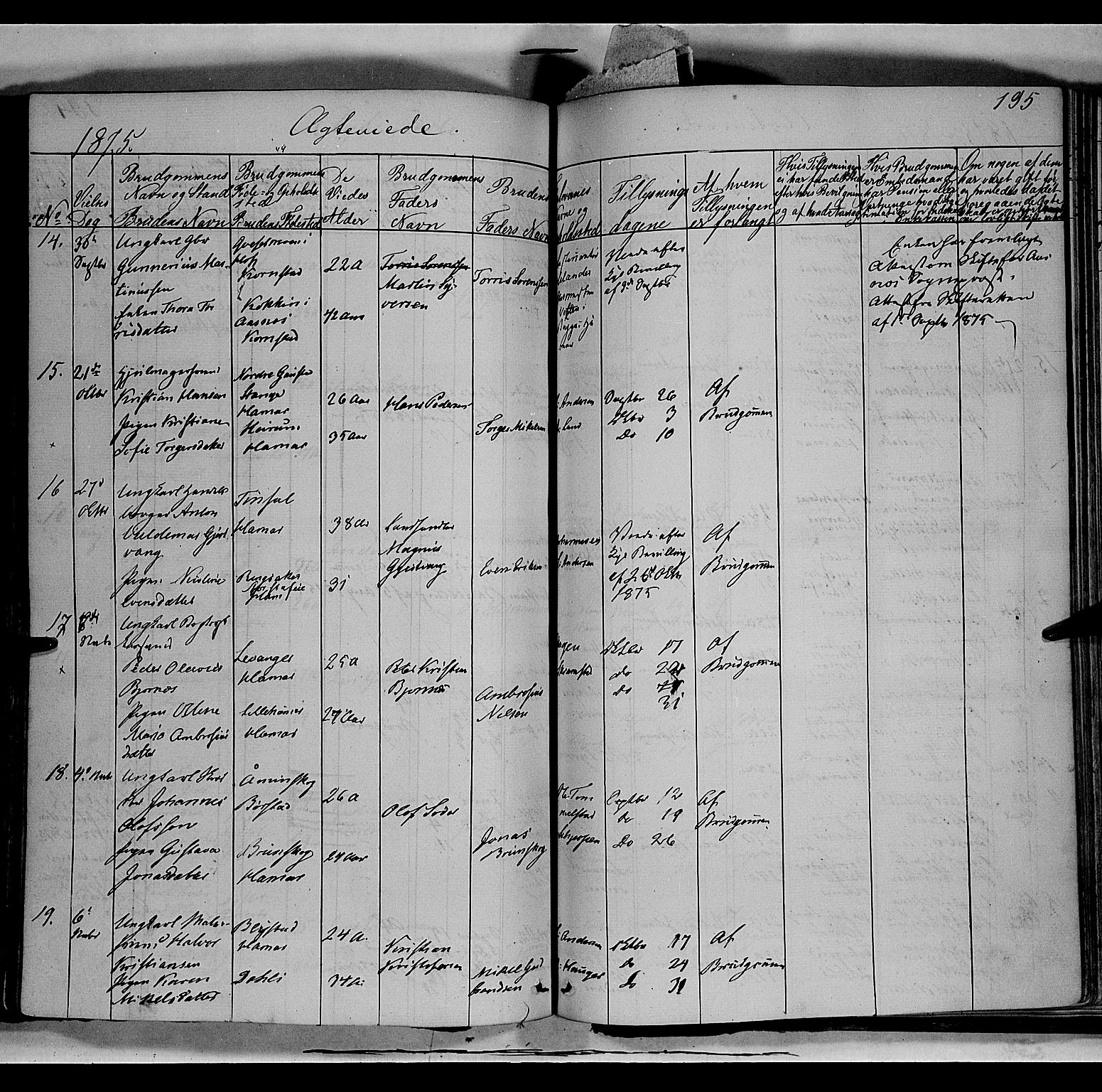 Vang prestekontor, Hedmark, AV/SAH-PREST-008/H/Ha/Haa/L0011: Parish register (official) no. 11, 1852-1877, p. 195