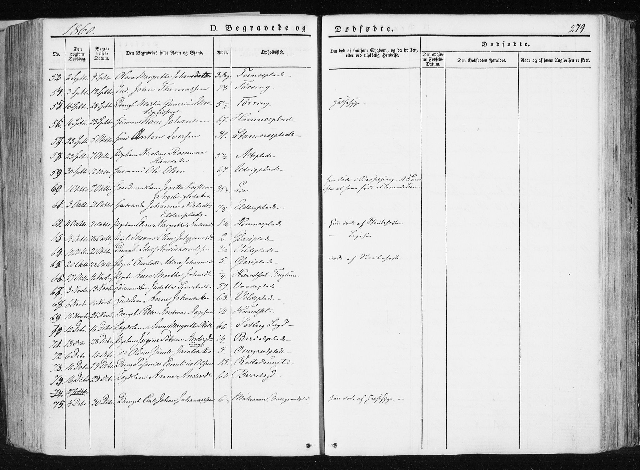Ministerialprotokoller, klokkerbøker og fødselsregistre - Nord-Trøndelag, SAT/A-1458/741/L0393: Parish register (official) no. 741A07, 1849-1863, p. 279