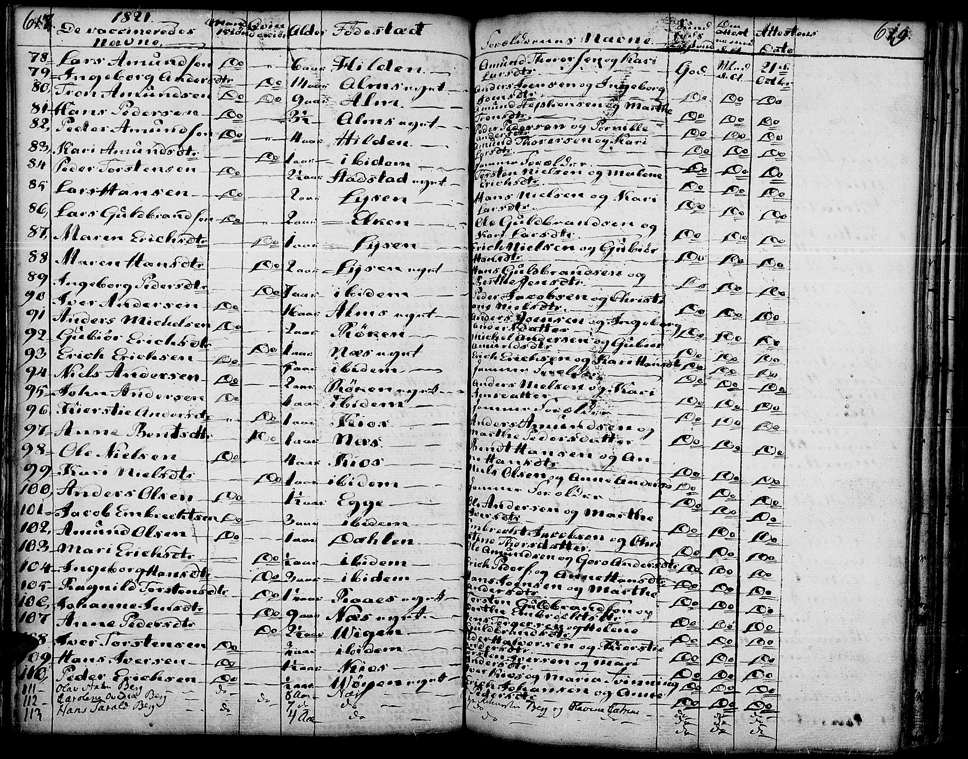 Gran prestekontor, SAH/PREST-112/H/Ha/Haa/L0006: Parish register (official) no. 6, 1787-1824, p. 618-619