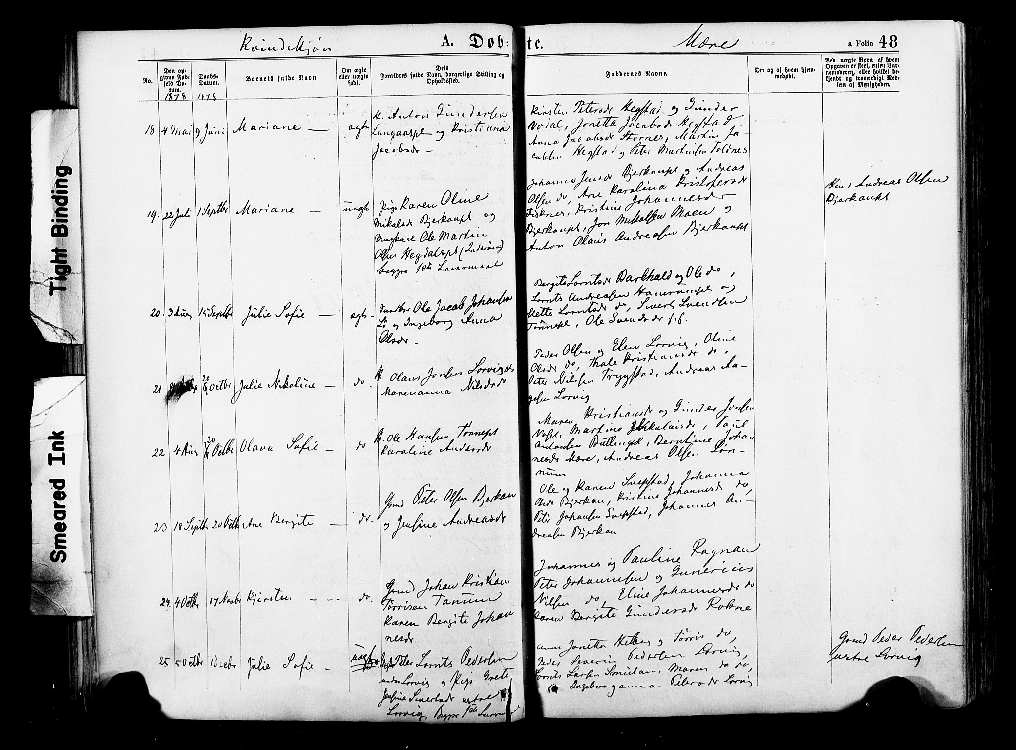 Ministerialprotokoller, klokkerbøker og fødselsregistre - Nord-Trøndelag, SAT/A-1458/735/L0348: Parish register (official) no. 735A09 /1, 1873-1883, p. 48