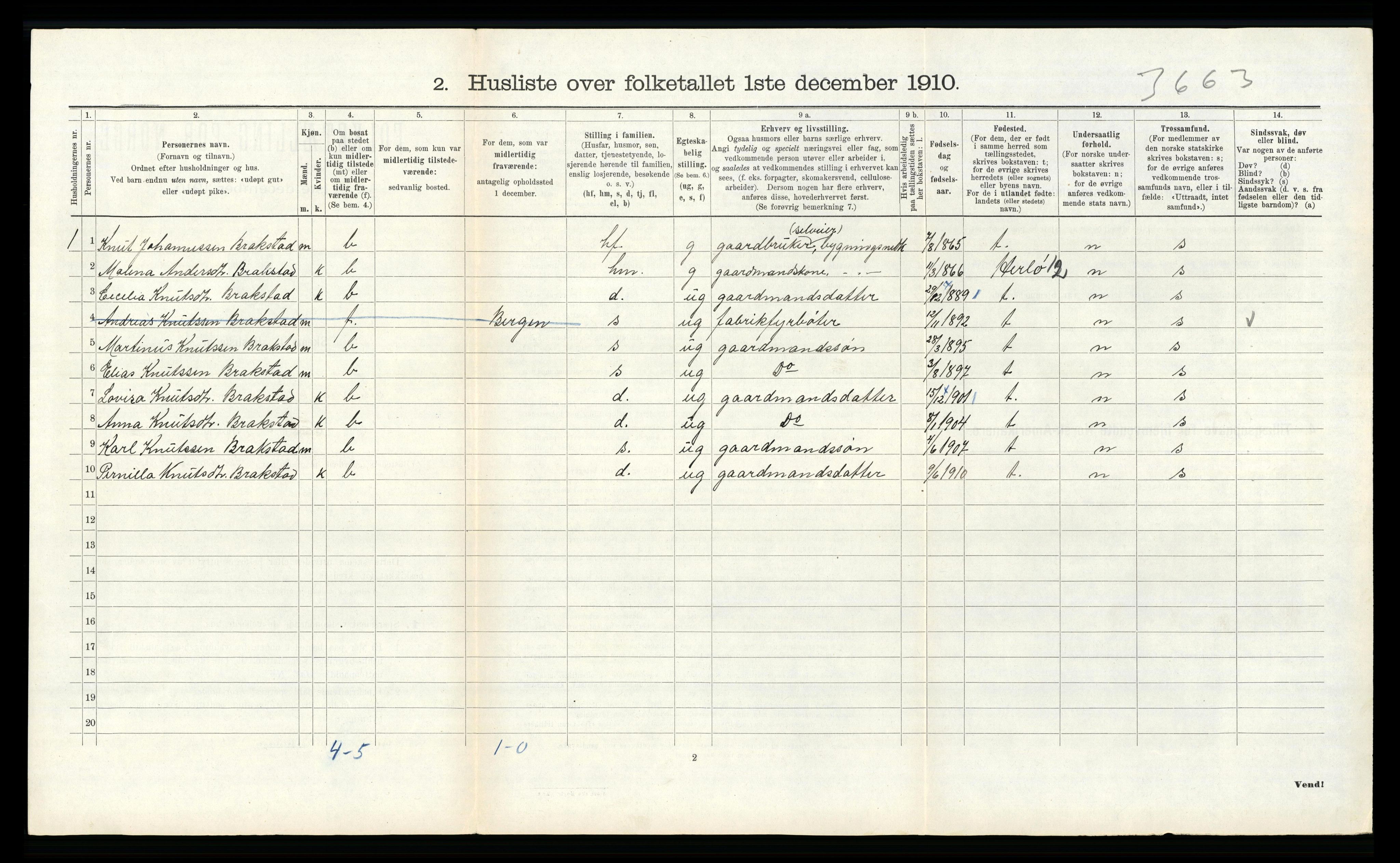 RA, 1910 census for Alversund, 1910, p. 159