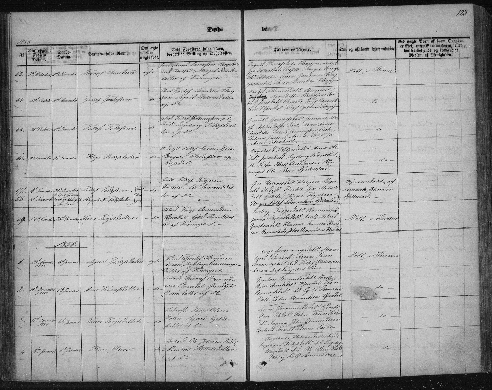 Nissedal kirkebøker, SAKO/A-288/F/Fa/L0003: Parish register (official) no. I 3, 1846-1870, p. 122-123