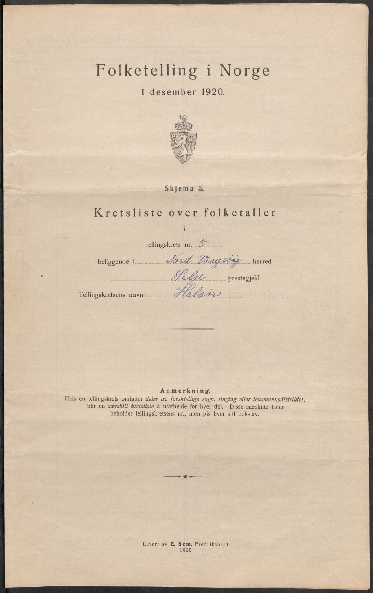 SAB, 1920 census for Nord-Vågsøy, 1920, p. 21