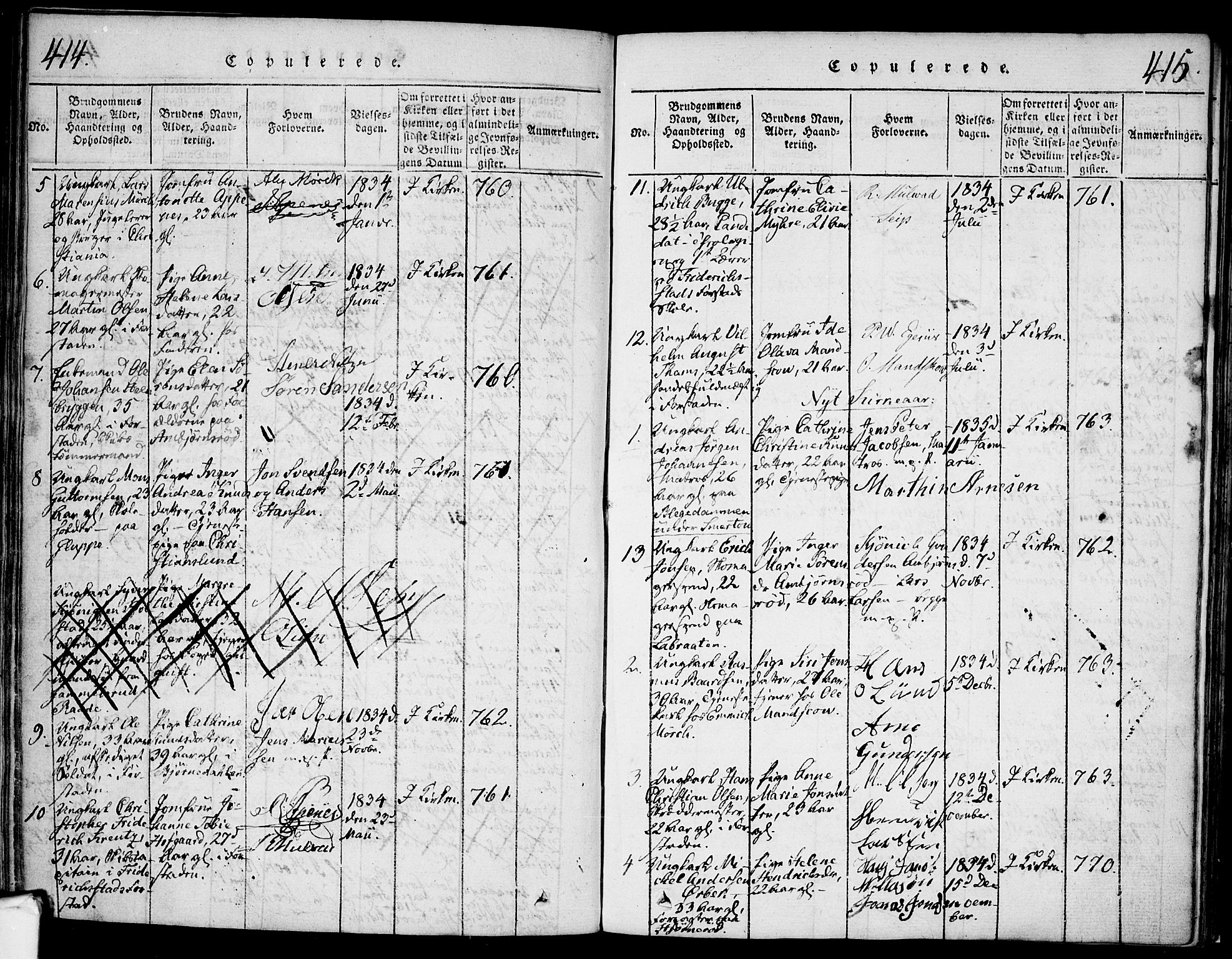 Glemmen prestekontor Kirkebøker, SAO/A-10908/F/Fa/L0004: Parish register (official) no. 4, 1816-1838, p. 414-415