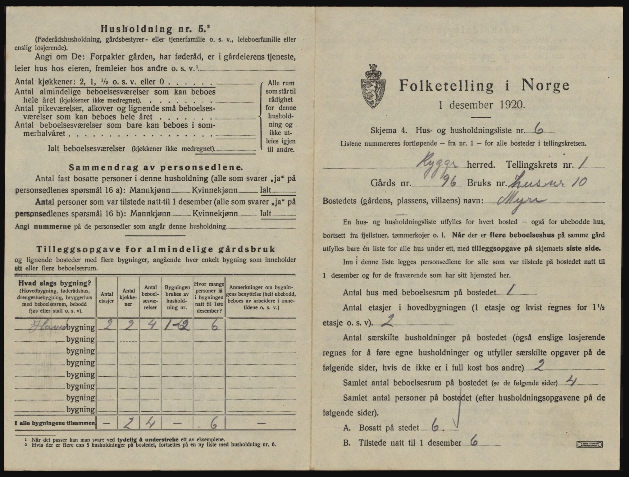 SAO, 1920 census for Rygge, 1920, p. 55