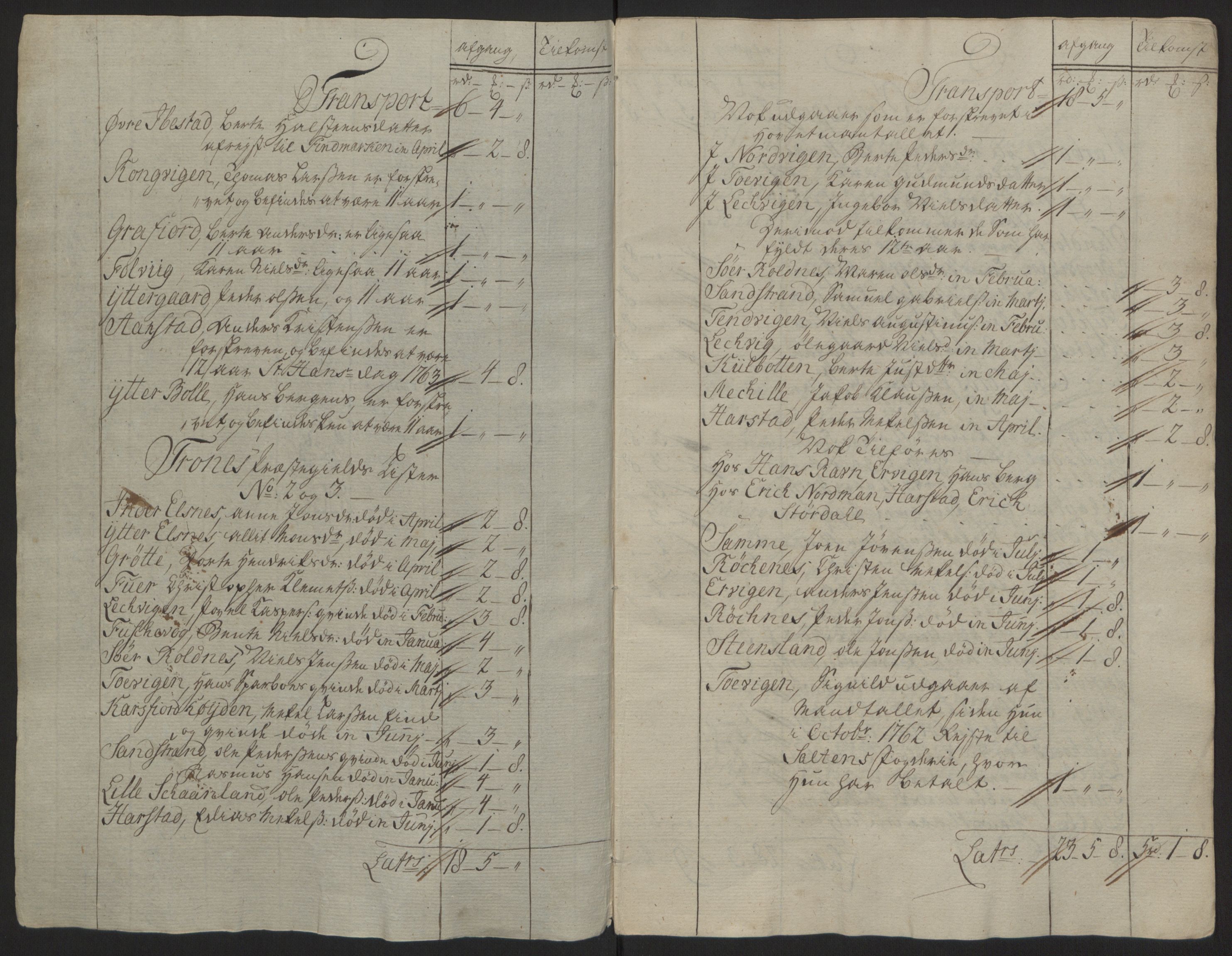 Rentekammeret inntil 1814, Reviderte regnskaper, Fogderegnskap, RA/EA-4092/R68/L4845: Ekstraskatten Senja og Troms, 1762-1765, p. 184