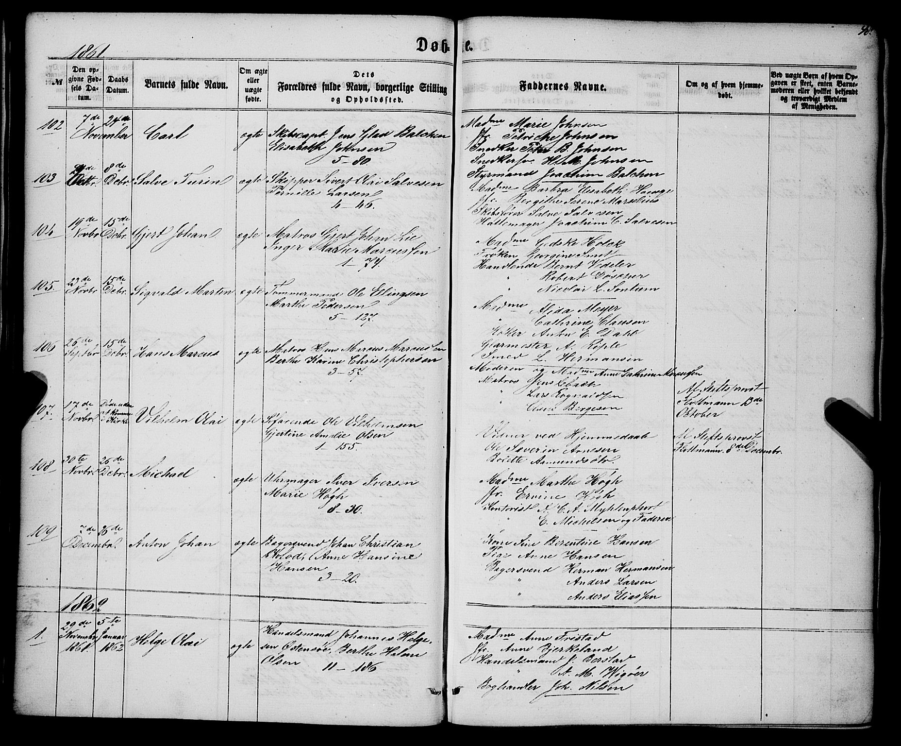 Nykirken Sokneprestembete, SAB/A-77101/H/Haa/L0015: Parish register (official) no. B 2, 1858-1869, p. 48