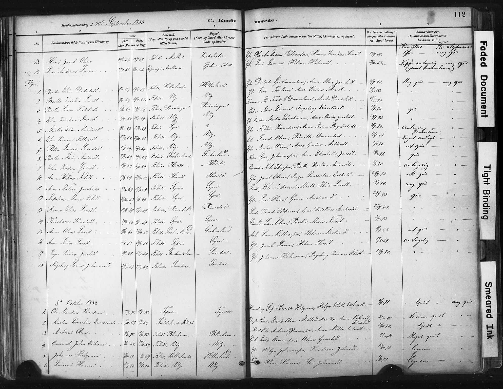 Skudenes sokneprestkontor, SAST/A -101849/H/Ha/Haa/L0009: Parish register (official) no. A 6, 1882-1912, p. 112