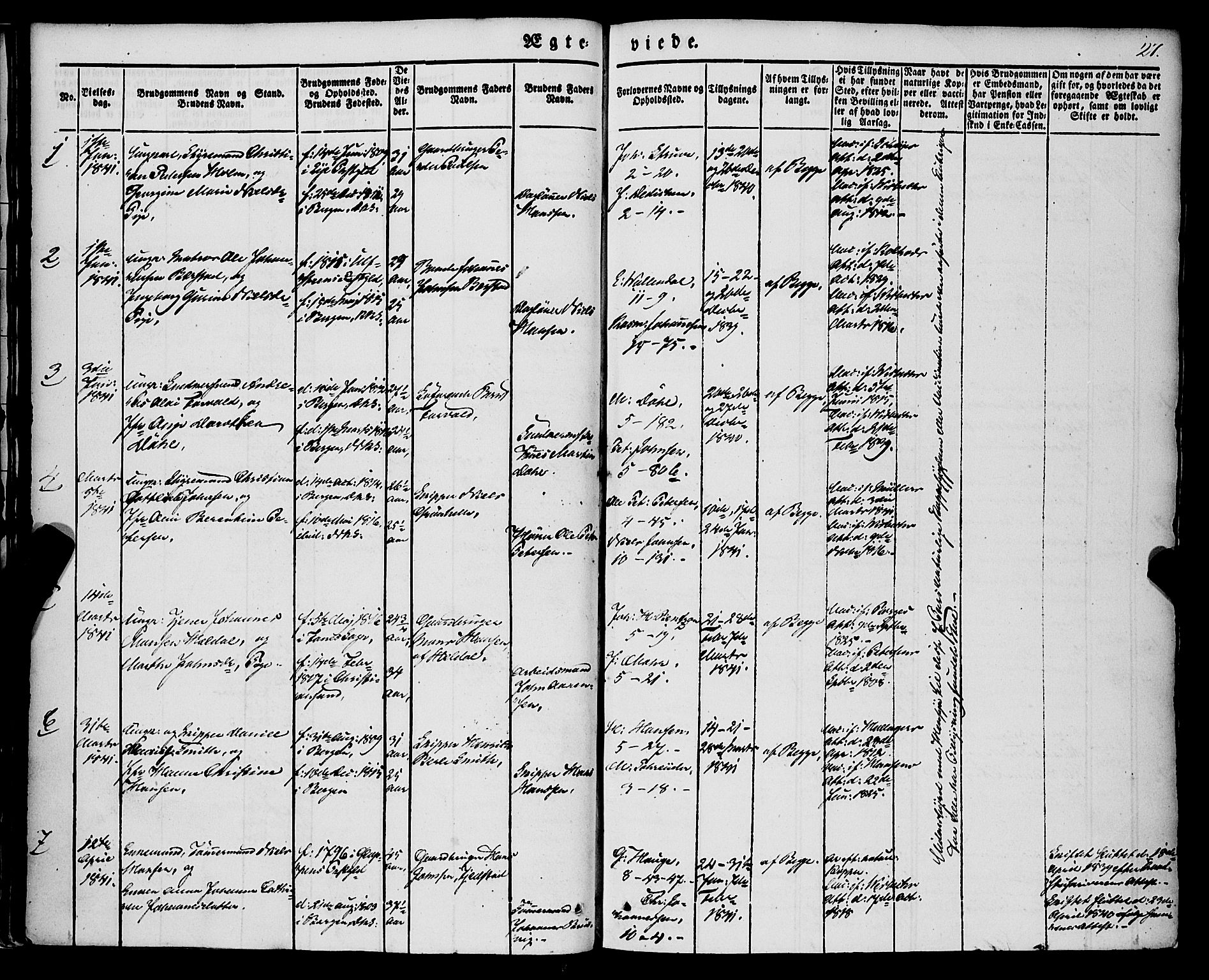 Nykirken Sokneprestembete, SAB/A-77101/H/Haa/L0031: Parish register (official) no. D 1, 1834-1861, p. 27